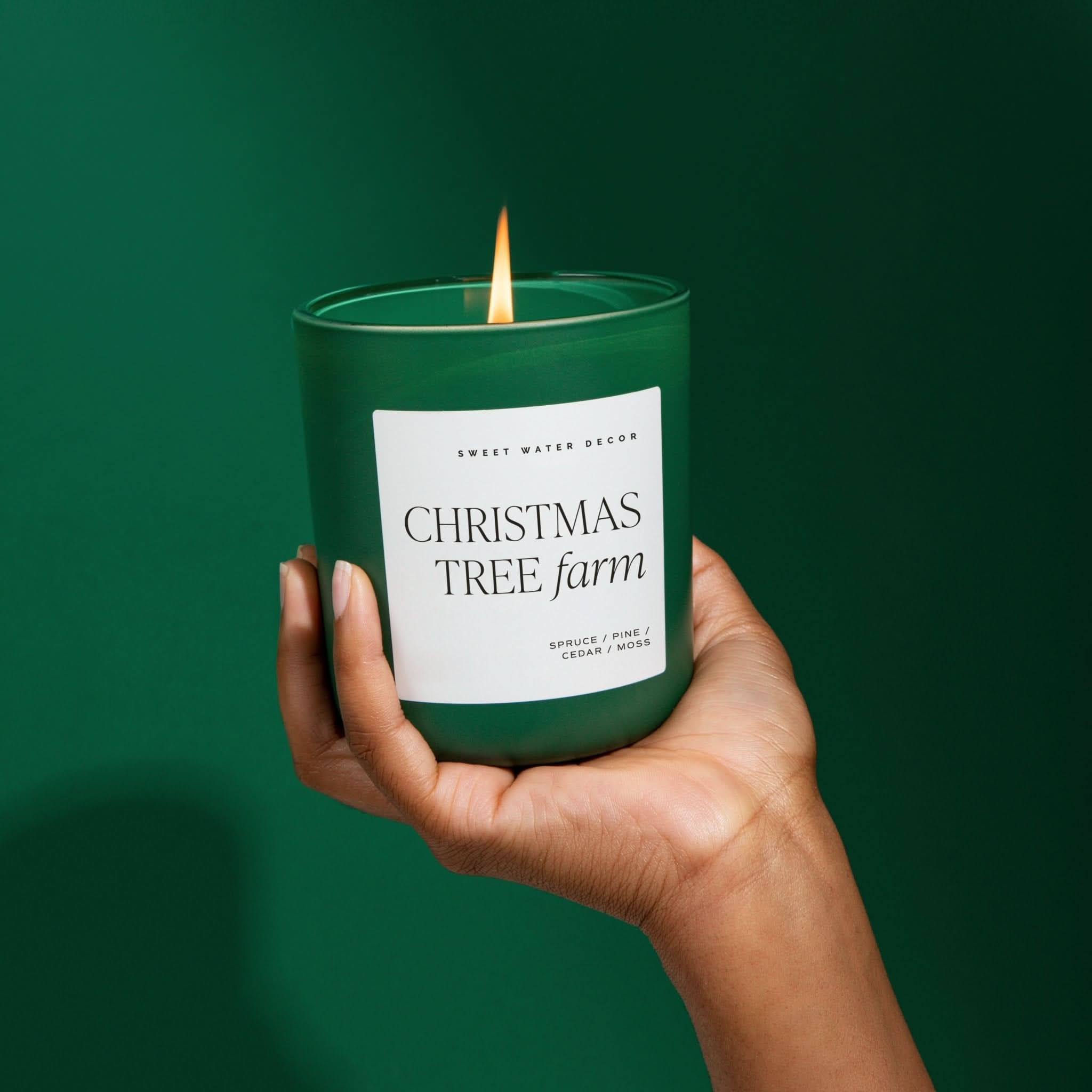 Christmas Tree Farm Soy Candle - Green Matte Jar - 15 oz - My American Goods