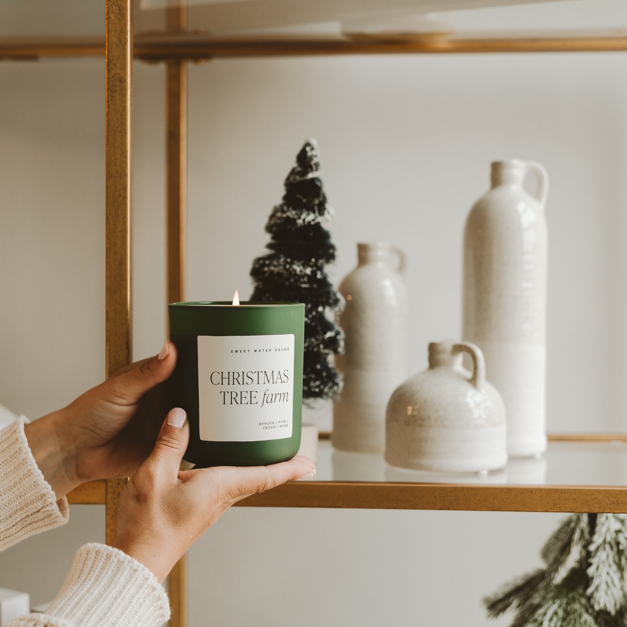 Christmas Tree Farm Soy Candle - Green Matte Jar - 15 oz - My American Goods