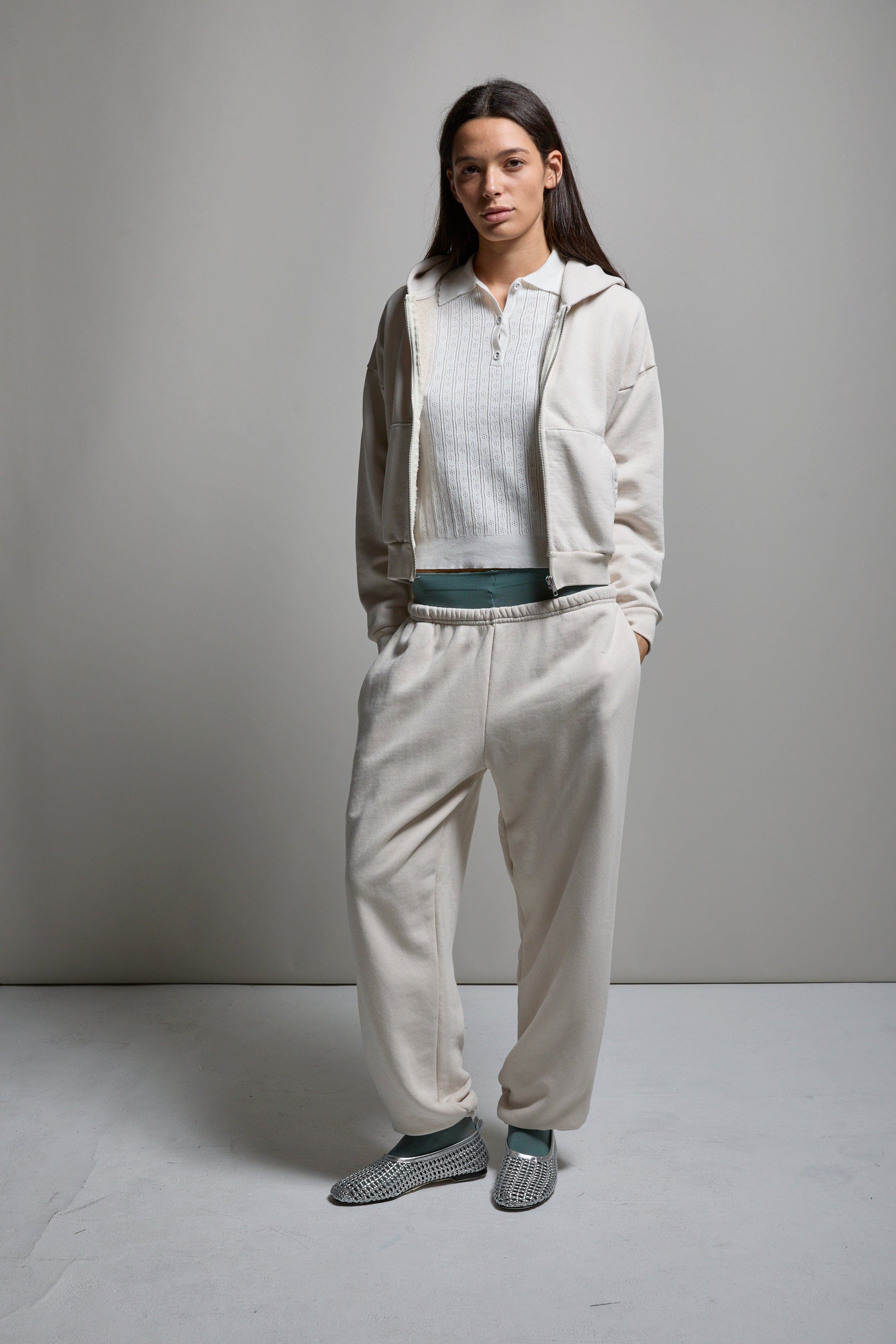 Rosie Cropped Zip-Up Hoodie