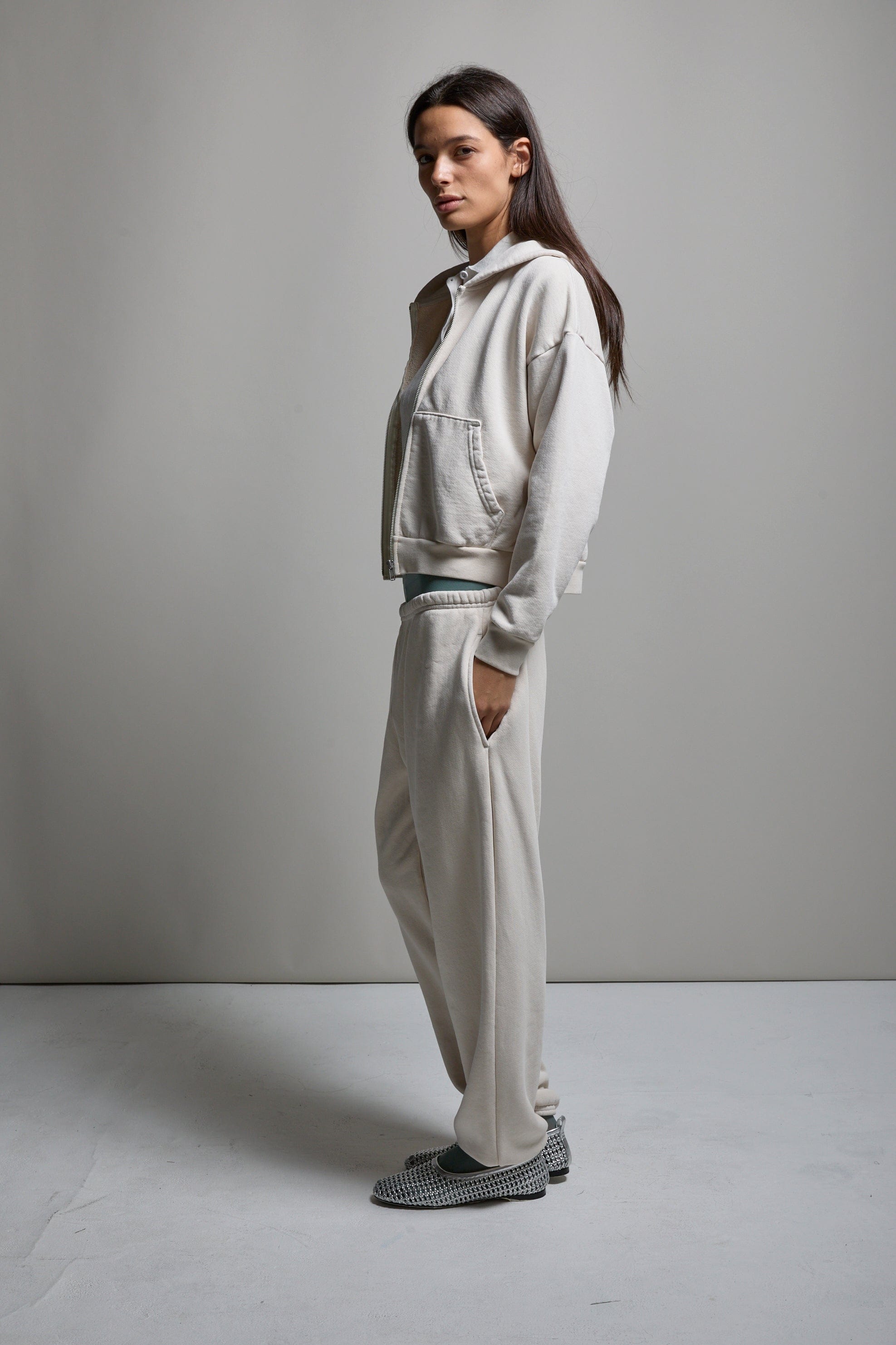 Rosie Cropped Zip-Up Hoodie