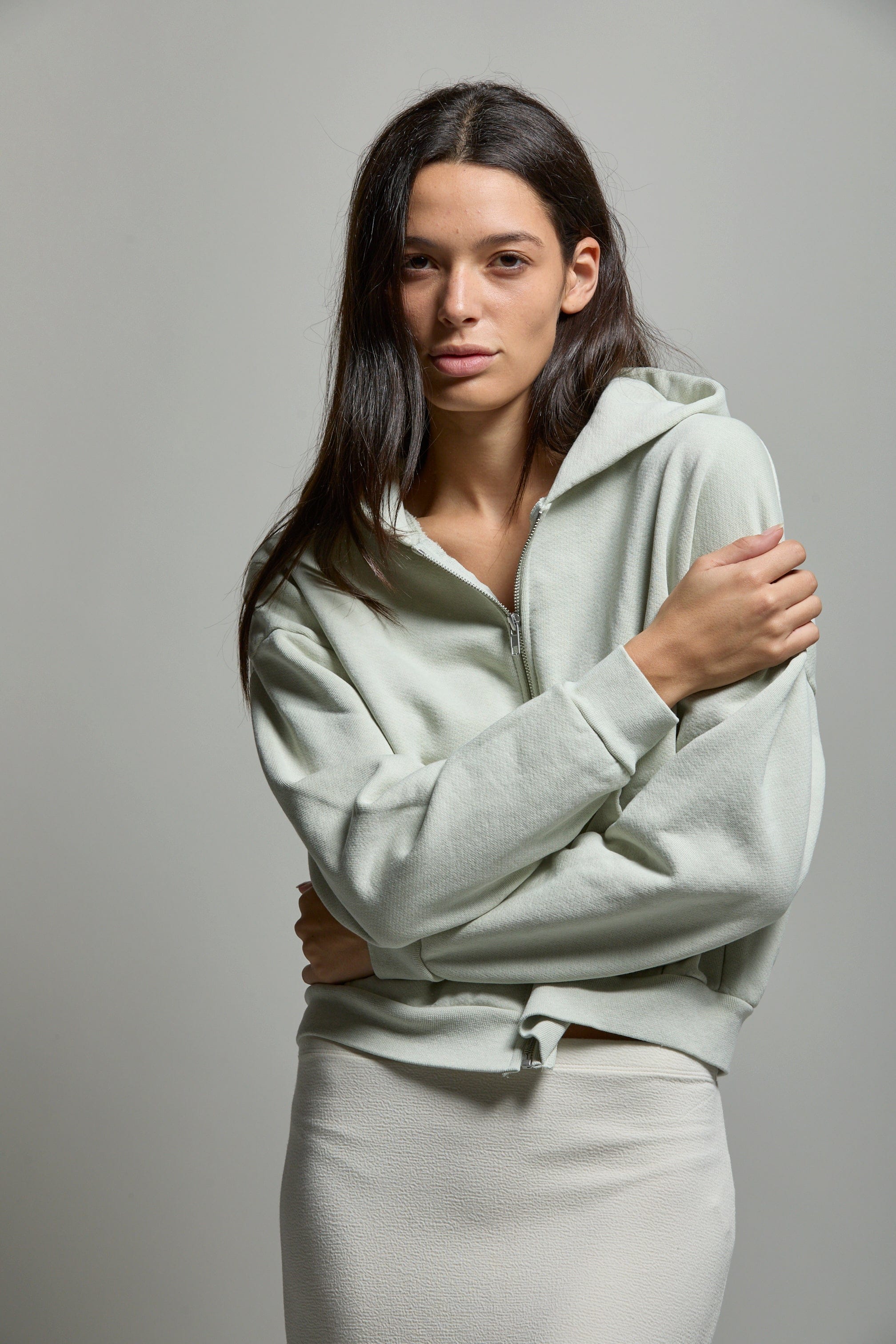 Rosie Cropped Zip-Up Hoodie