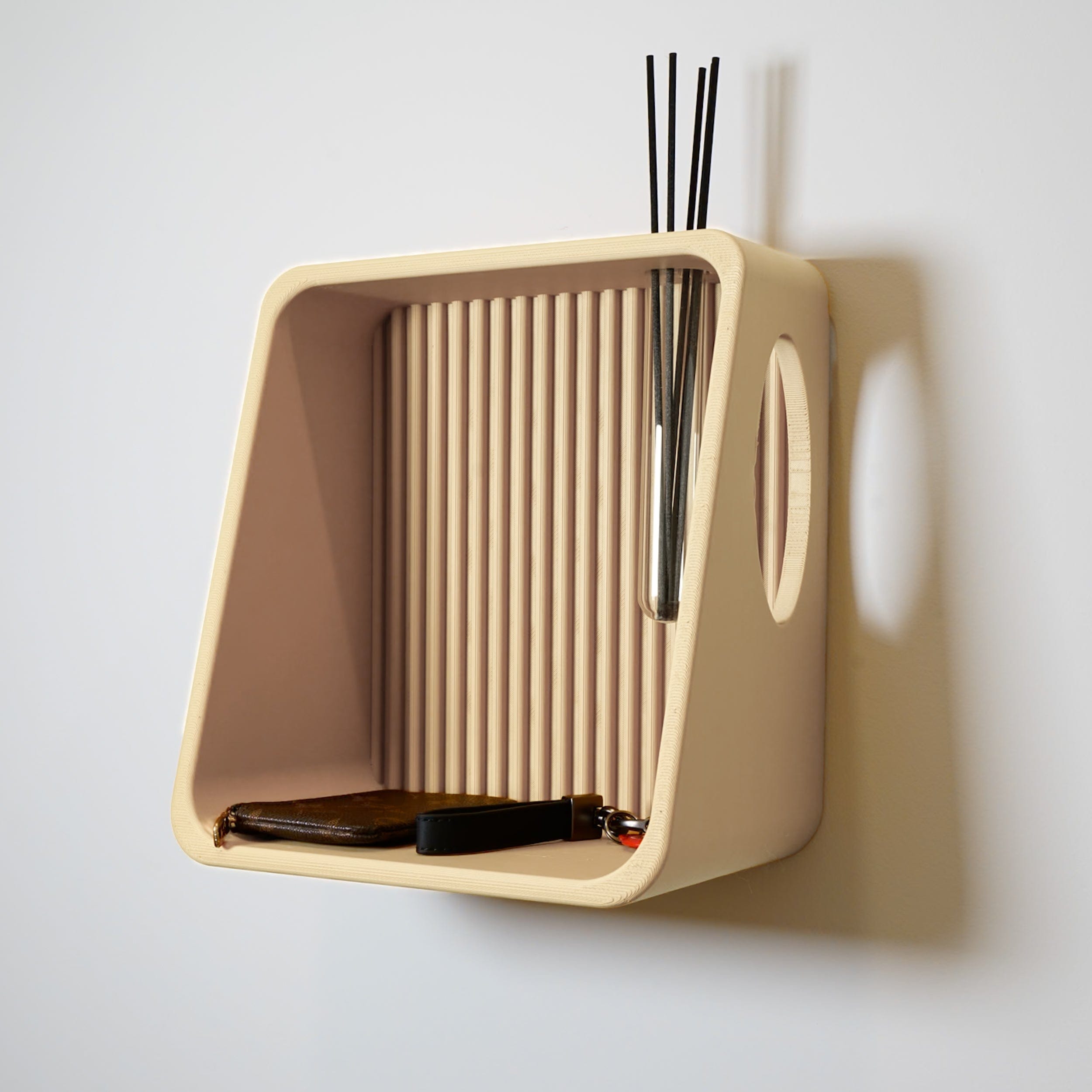 Rosebud HomeGoods Floating Shelf Beige Modern Floating Wall Shelf, Propagation or Reed Diffuser