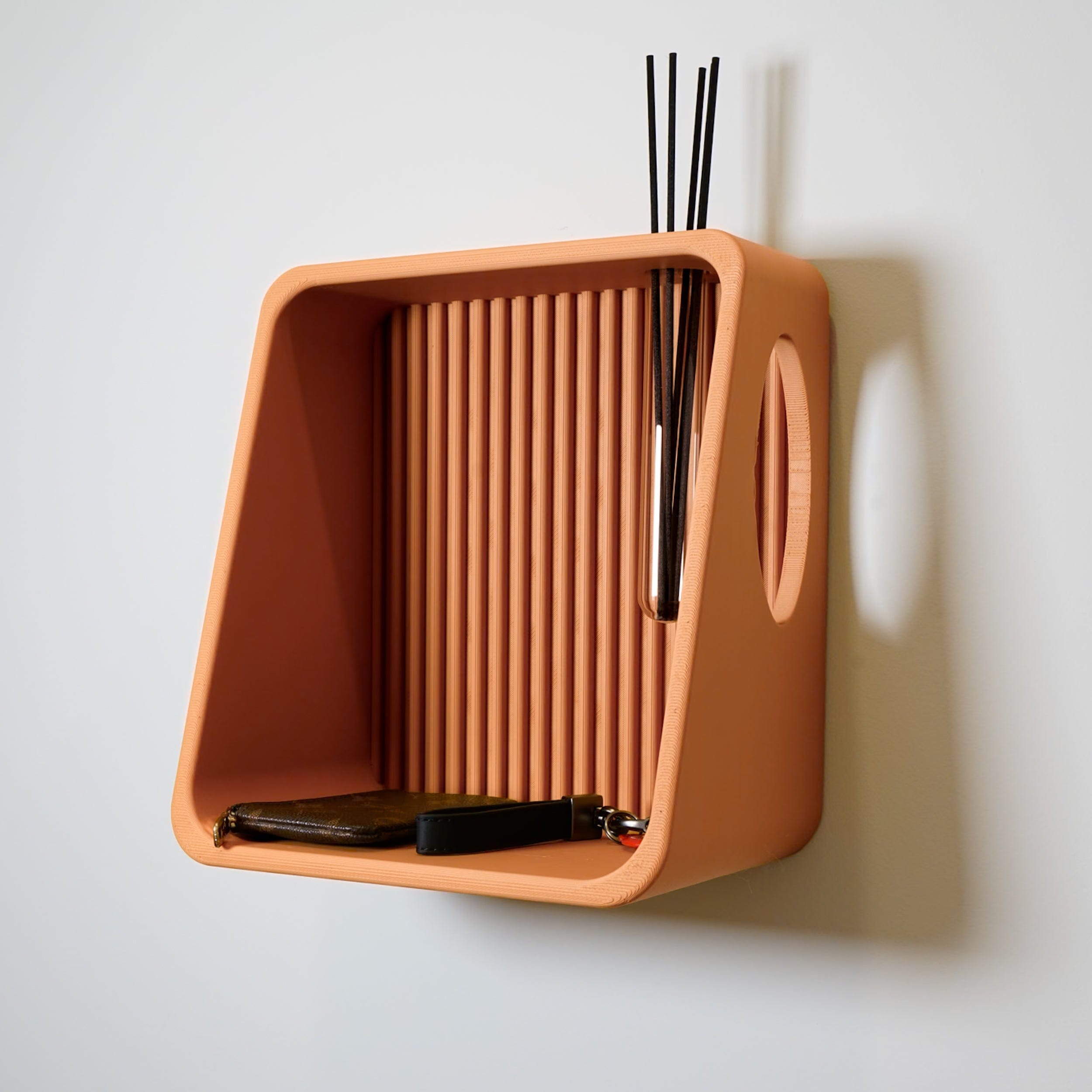 Rosebud HomeGoods Floating Shelf Terracotta Modern Floating Wall Shelf, Propagation or Reed Diffuser