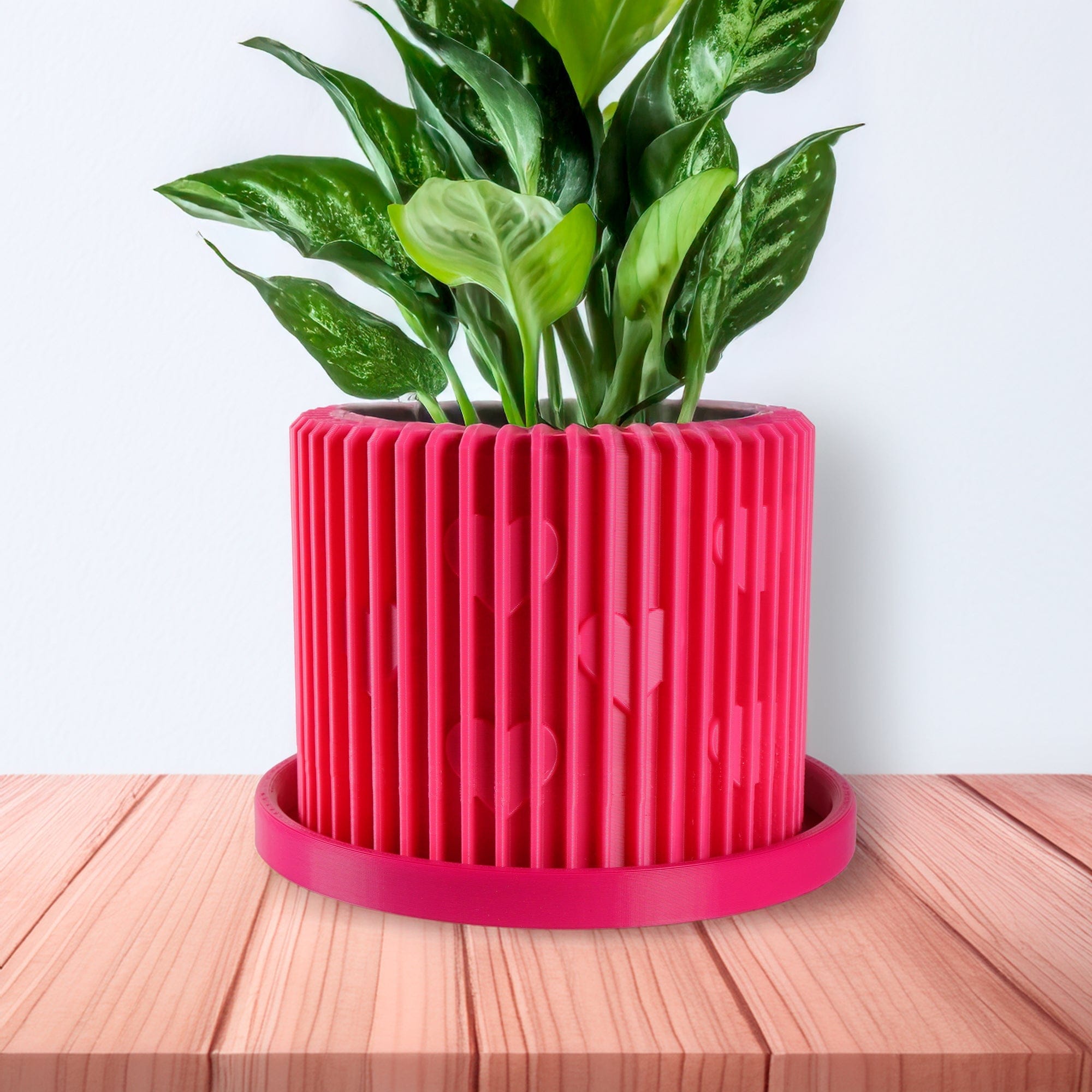 Modern Heart-Shaped Planter with Drainage & Saucer – Unique Valentine’s Day Gift for Plant Lovers, 3d Printed Planter Home Hosting Decor, - My American Goods