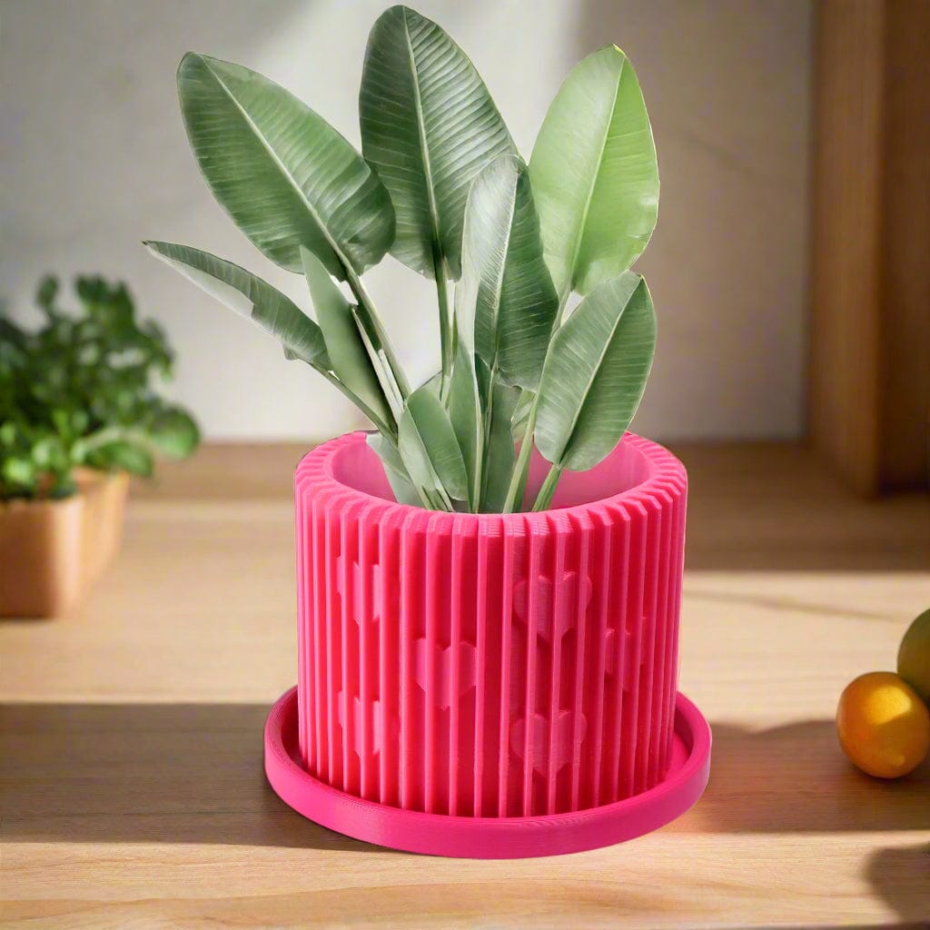 Modern Heart-Shaped Planter with Drainage & Saucer – Unique Valentine’s Day Gift for Plant Lovers, 3d Printed Planter Home Hosting Decor, - My American Goods