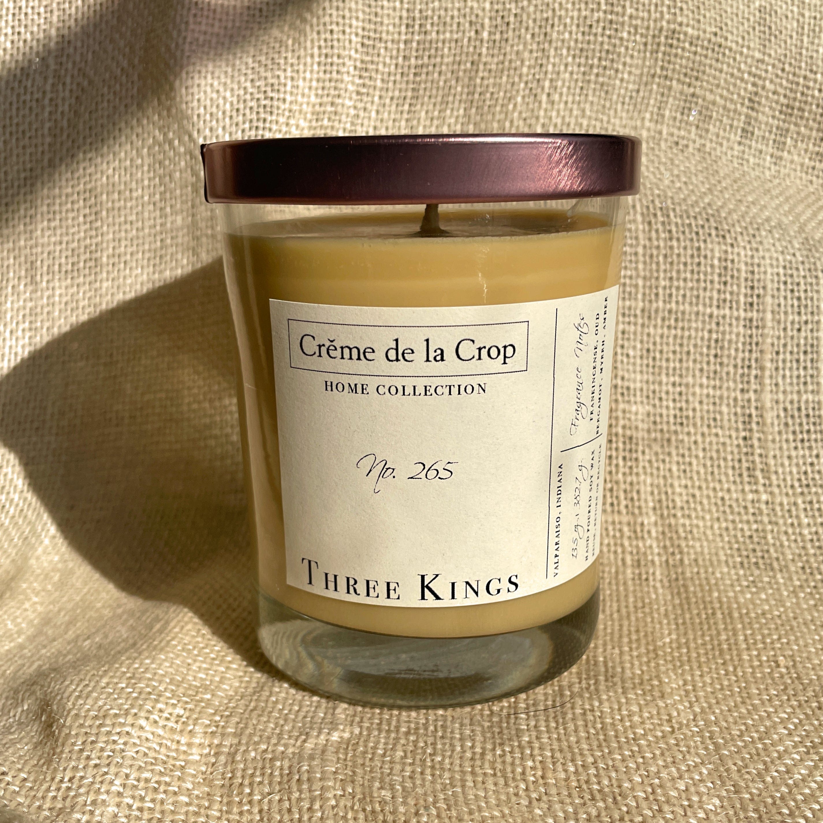 Creme de la Crop With Lid Soy Candle - Three Kings