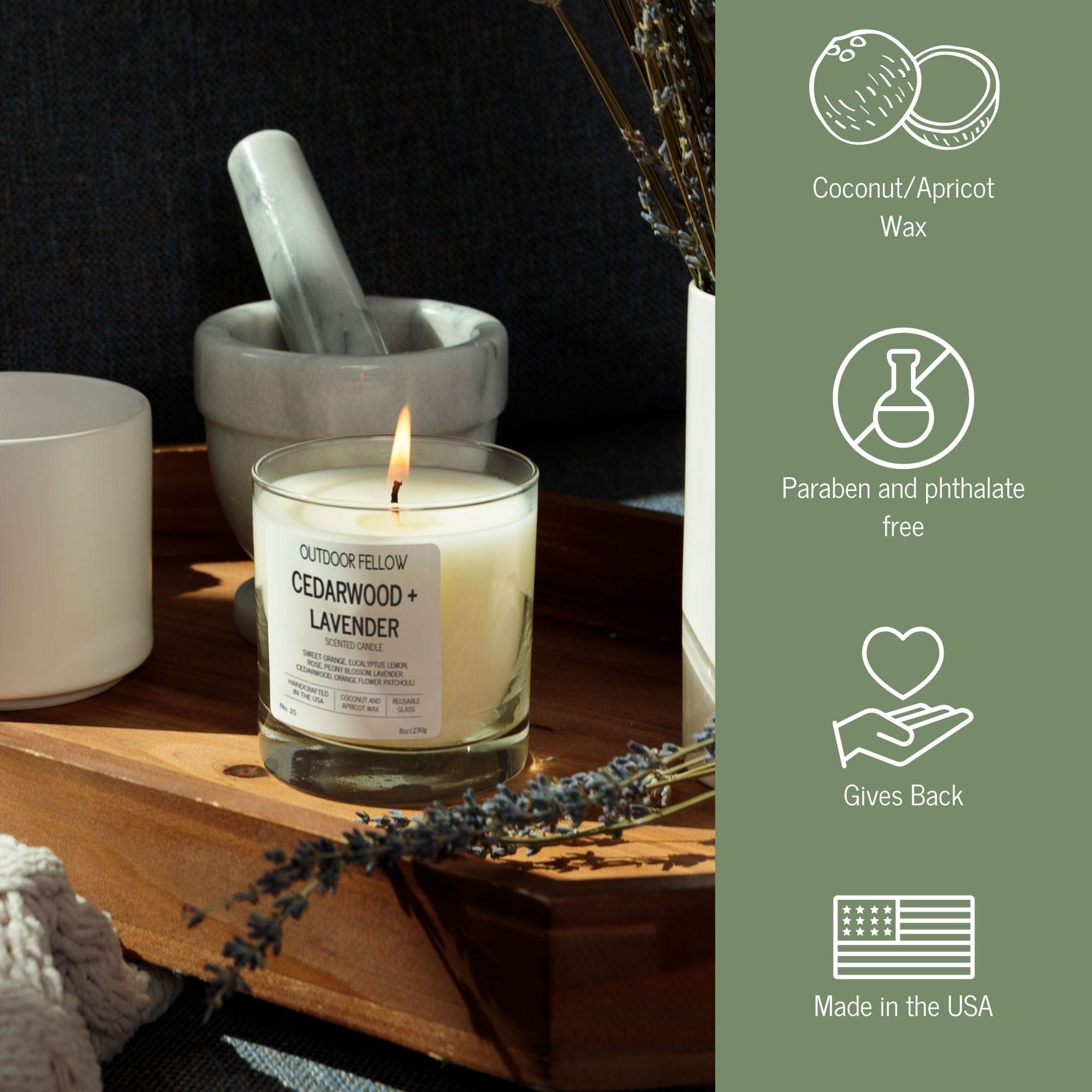 Cedarwood and Lavender Scented Candle