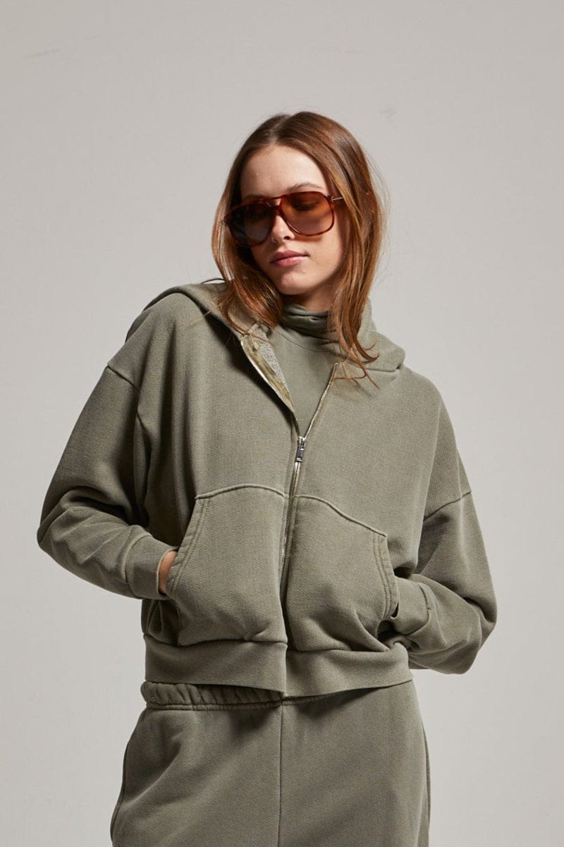 Rosie Cropped Zip-Up Hoodie - My American Goods
