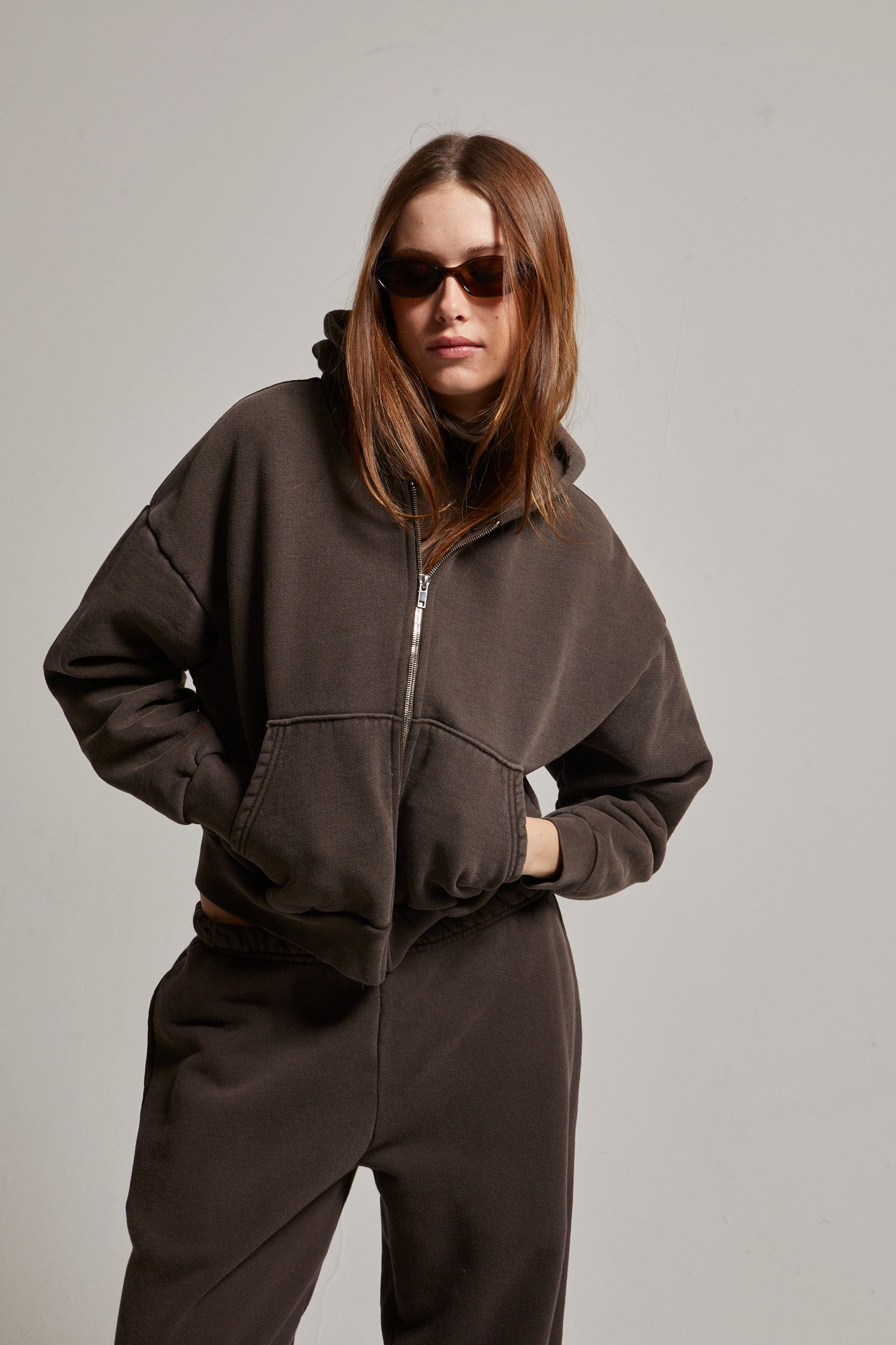 Rosie Cropped Zip-Up Hoodie - My American Goods