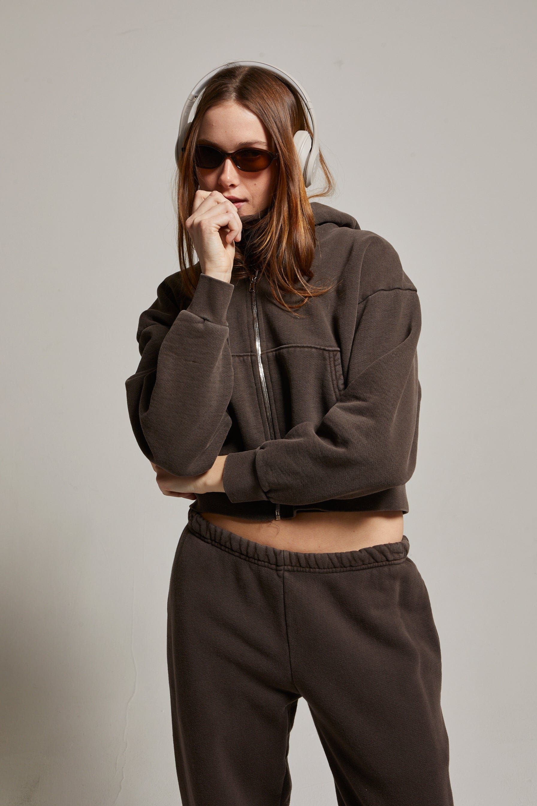 Rosie Cropped Zip-Up Hoodie - My American Goods