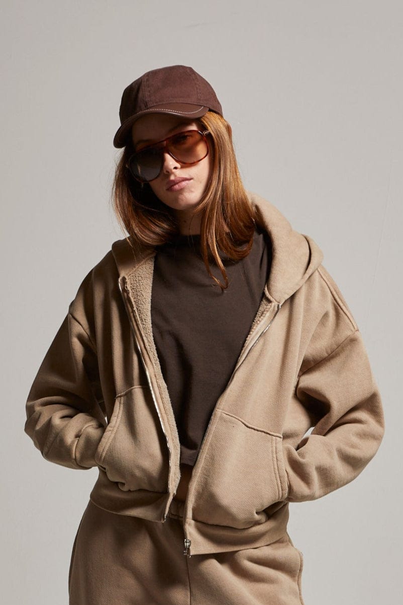 Rosie Cropped Zip-Up Hoodie - My American Goods