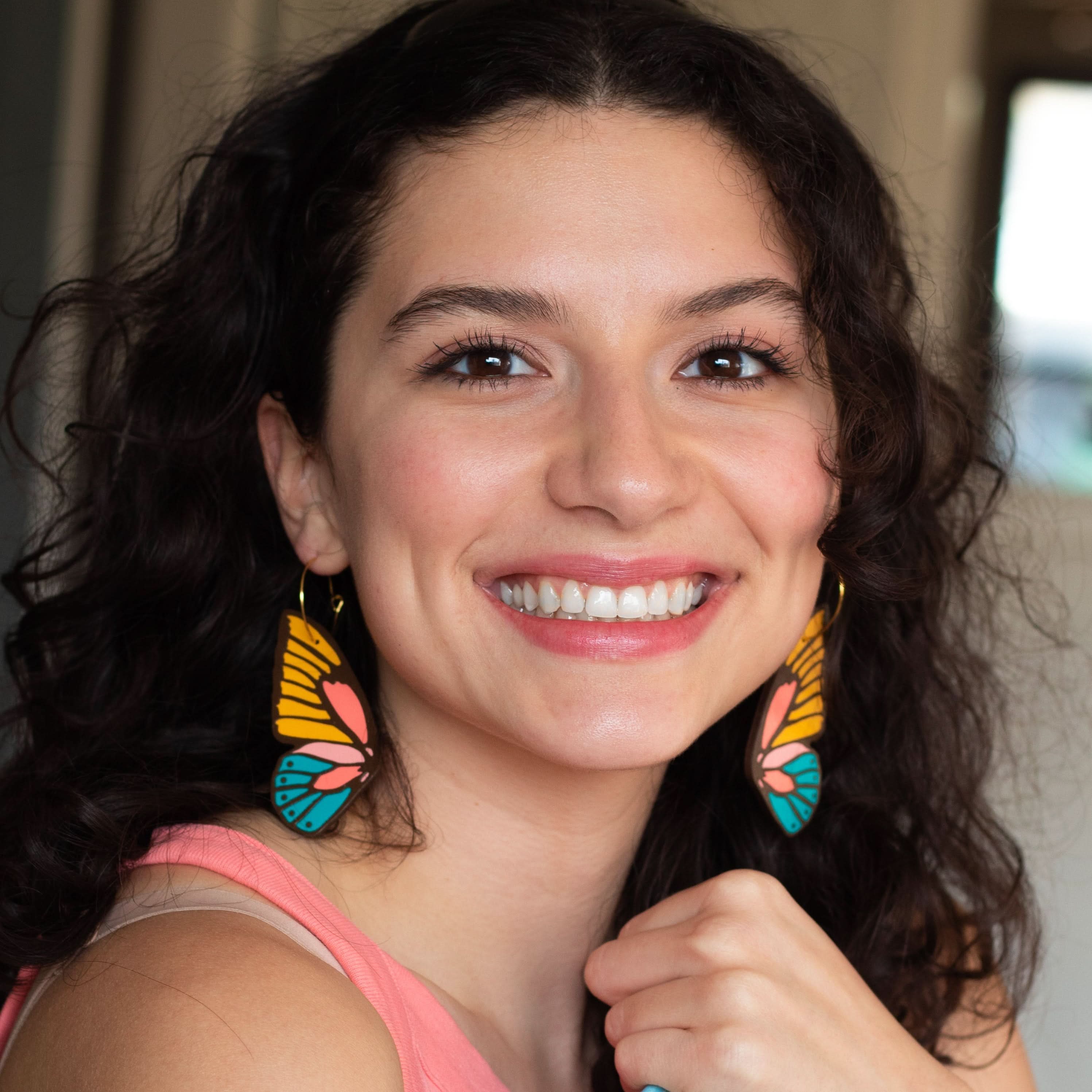 LE CHIC MIAMI Earrings 70s Butterfly Hoops