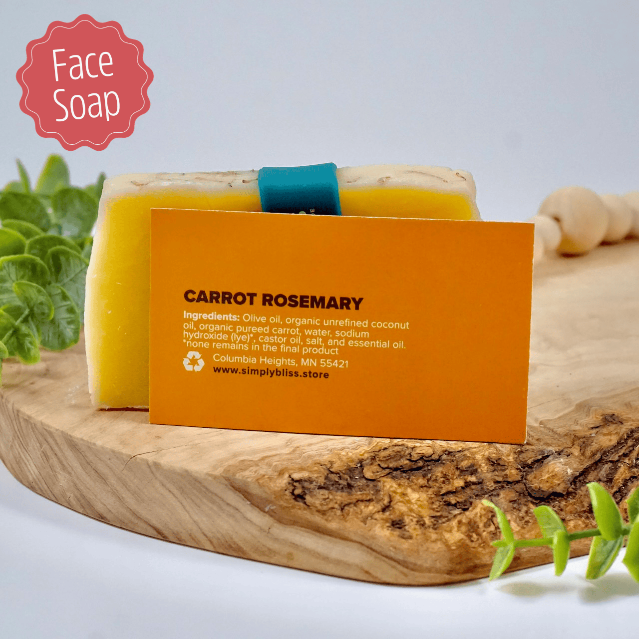 Gentle Carrot Rosemary Sensitve Skin & Face Bar Soap - My American Goods