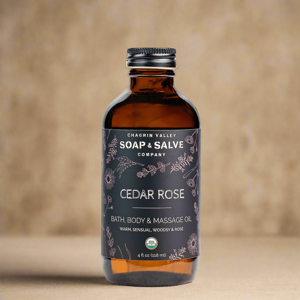 Chagrin Valley Soap & Salve Body Oil 4 fl oz Glass Bottle Bath & Body Oil: Cedar Rose