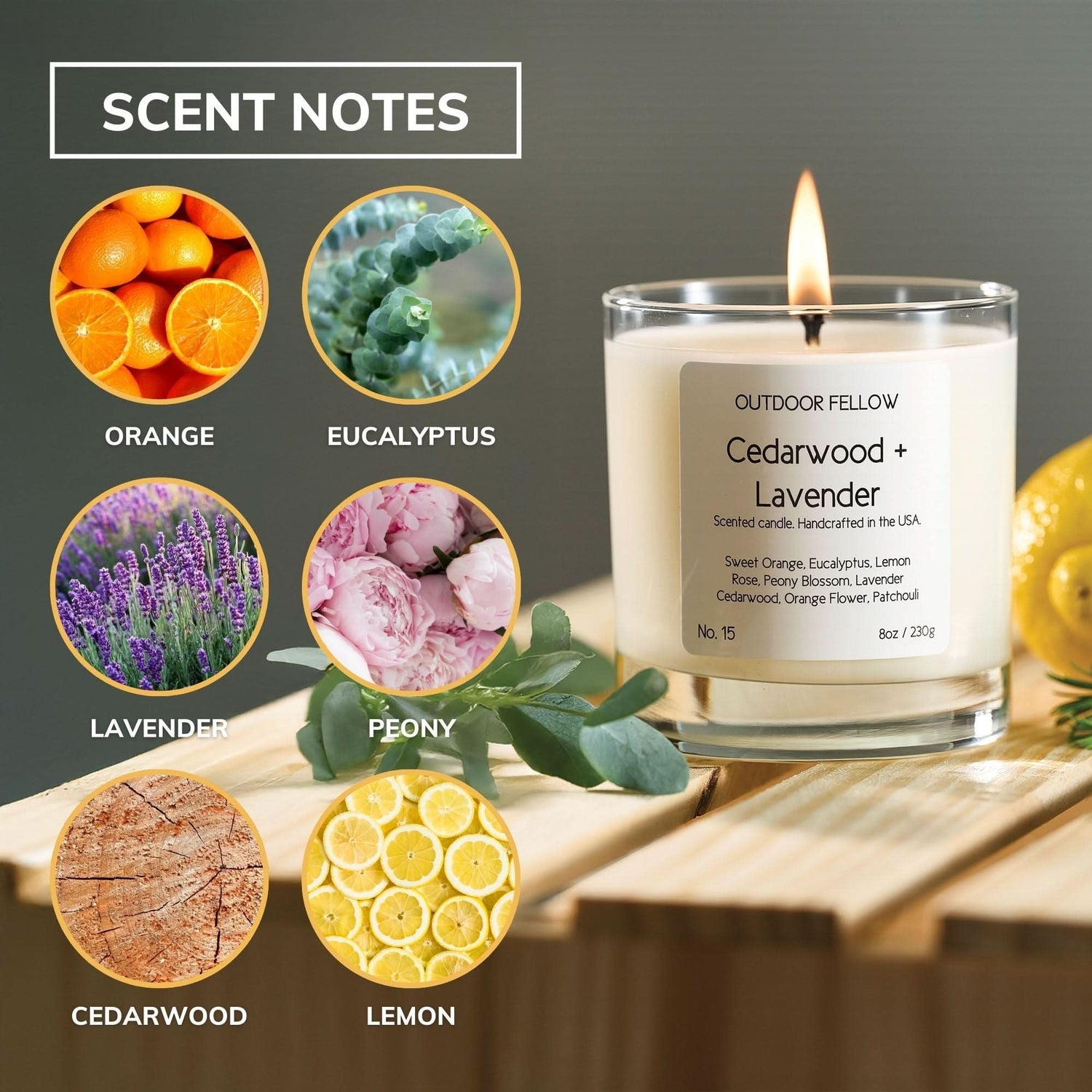 Cedarwood and Lavender Scented Candle - My American Goods