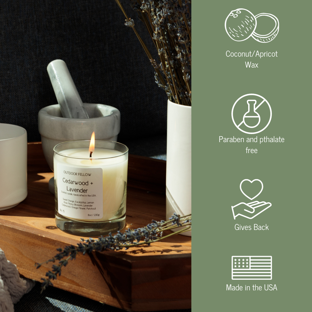 Cedarwood and Lavender Scented Candle - My American Goods
