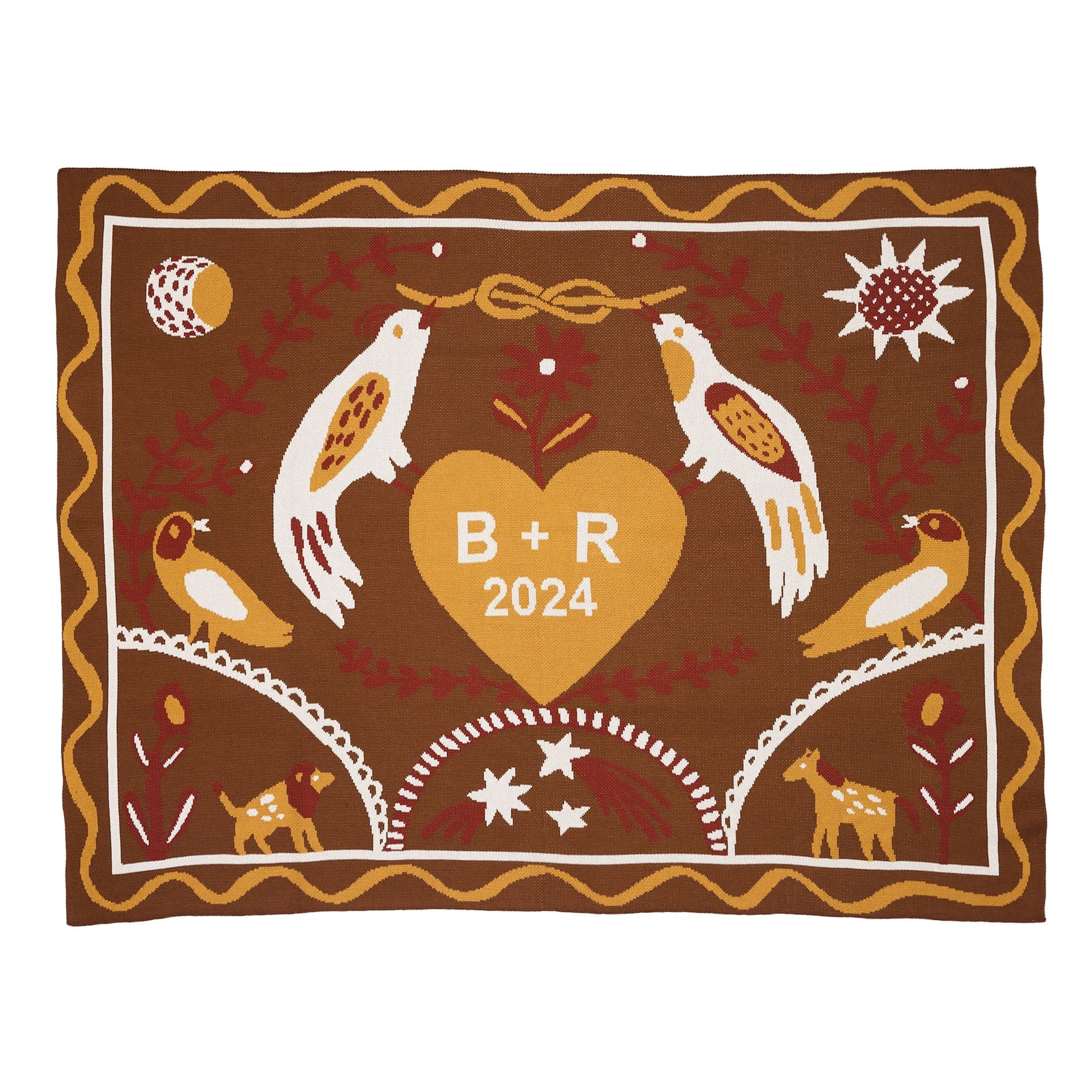 Biquette Throw Blanket Gingerbread in Egyptian Cotton Ceremony Throw Blanket