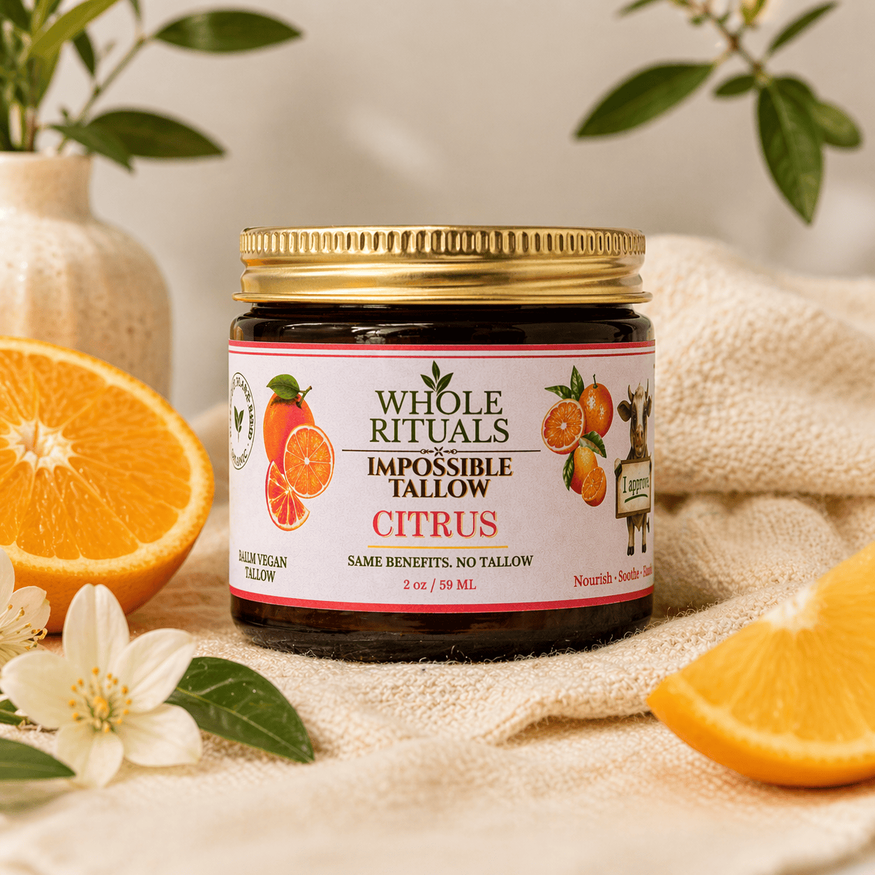 Whole Rituals Face Moisturizer Citrus Vegan Tallow Alternative Moisturizing Balm