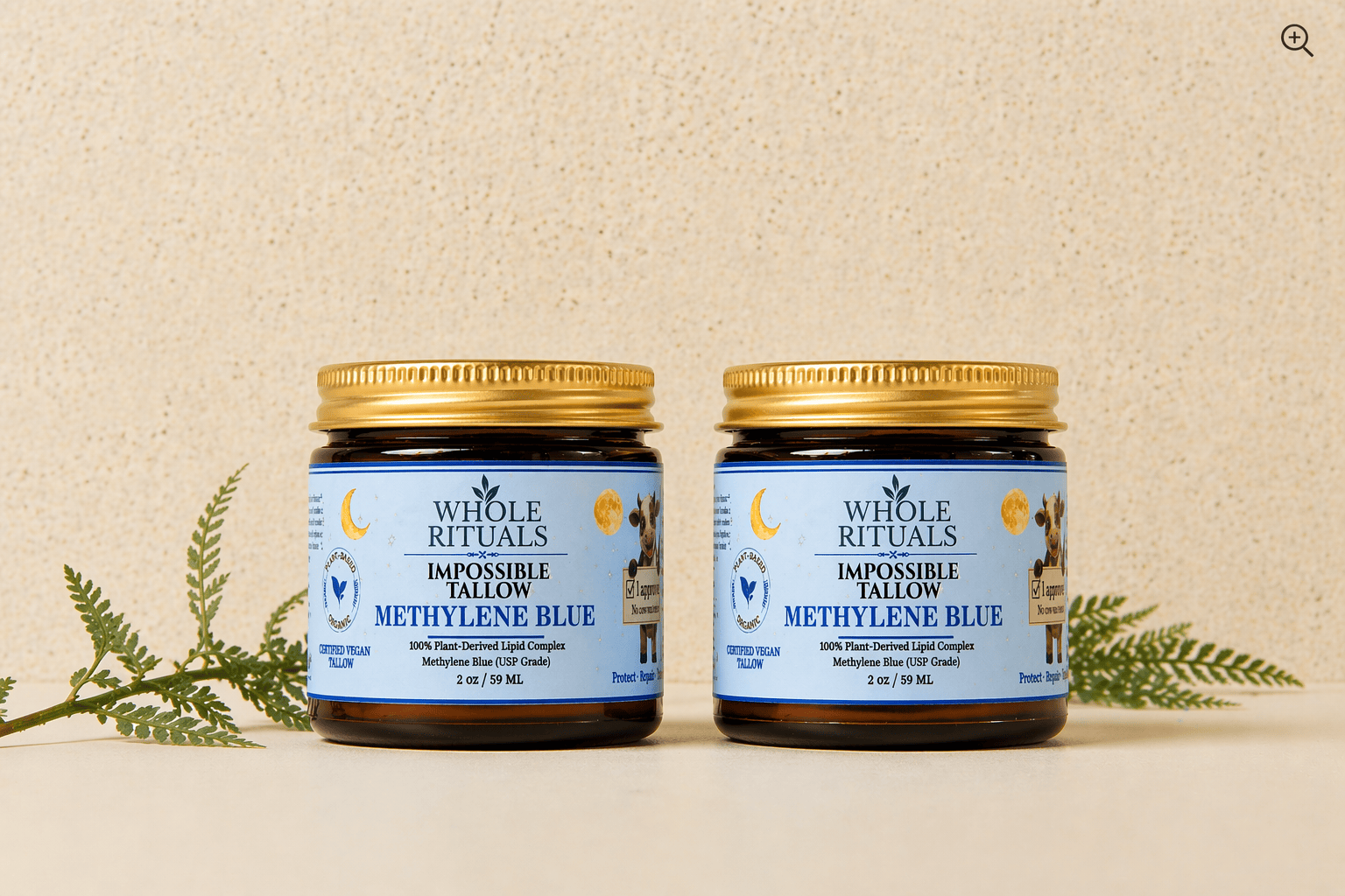Whole Rituals Face Moisturizer 2 Pack - Save 10% Vegan Tallow Methylene Blue Deep Repair Moisturizer
