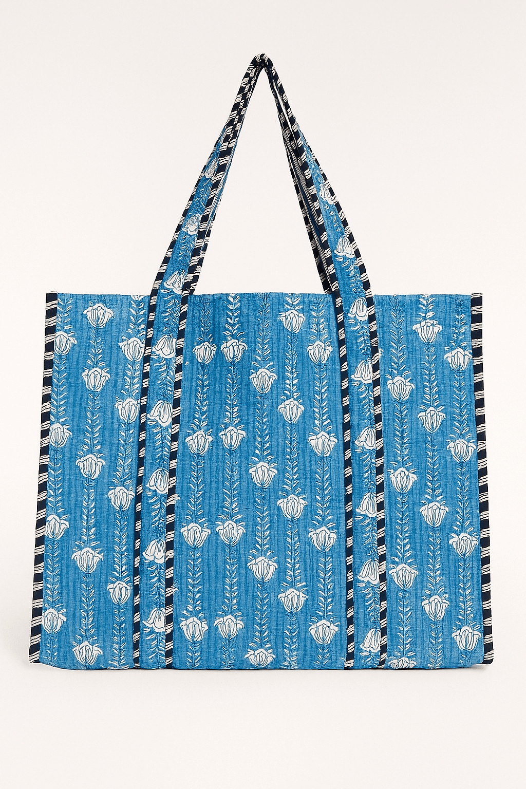 Erin Donahue Tice Tote Bag Blue & White Blooms Tote