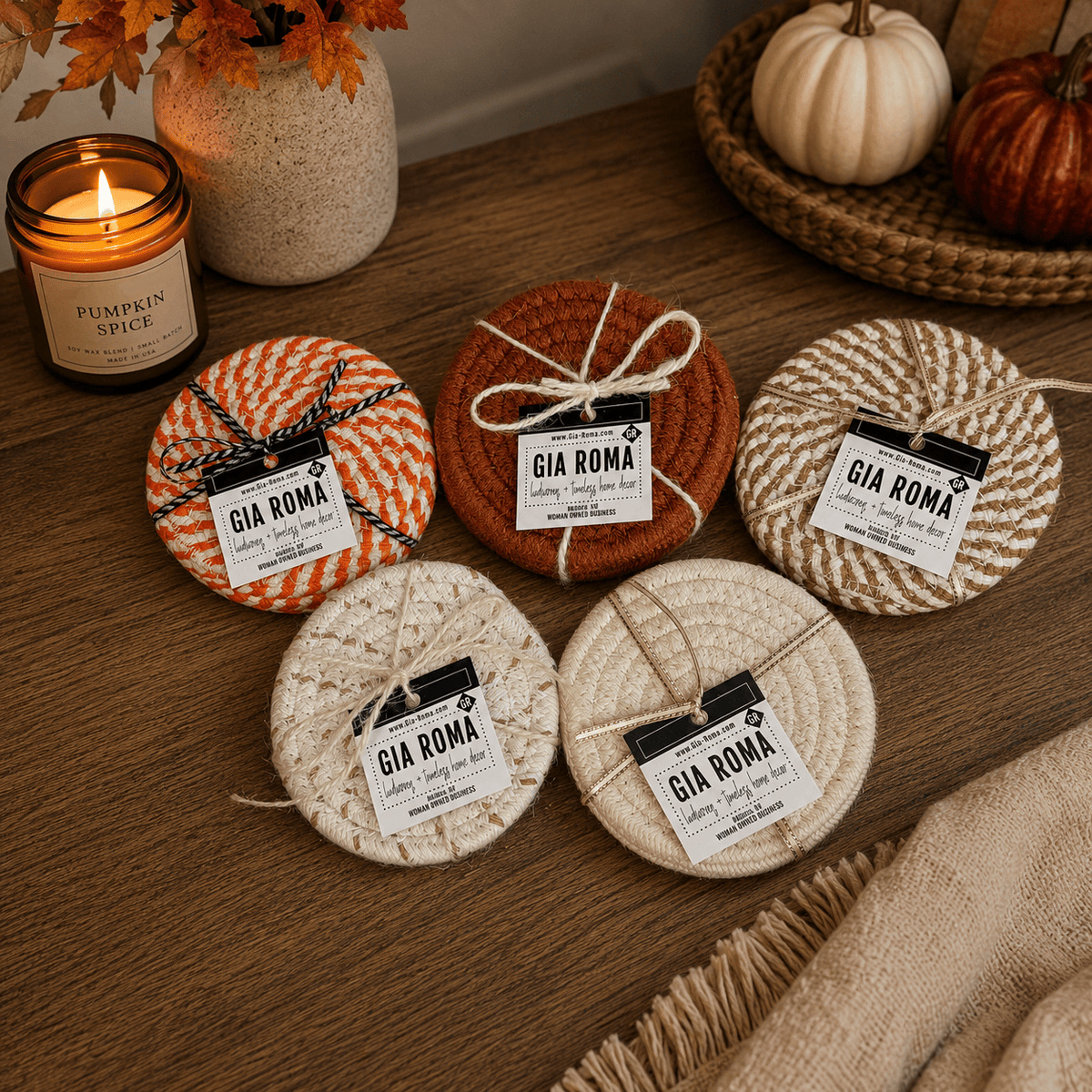 Gia Roma Coaster Fall Fabric Coasters