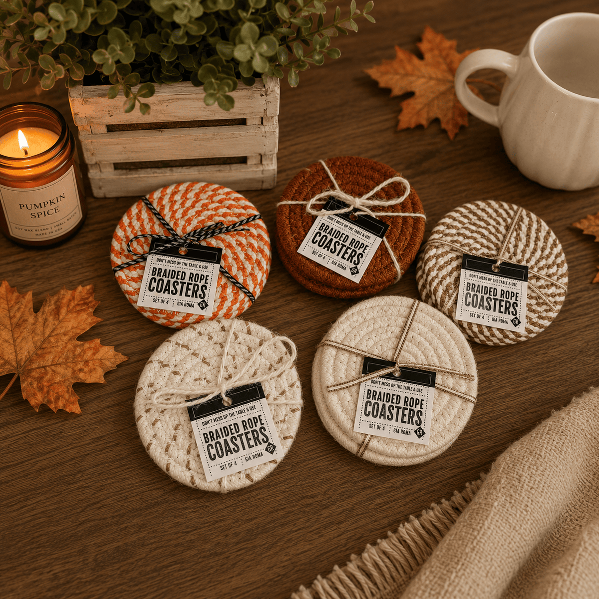 Gia Roma Coaster Fall Fabric Coasters