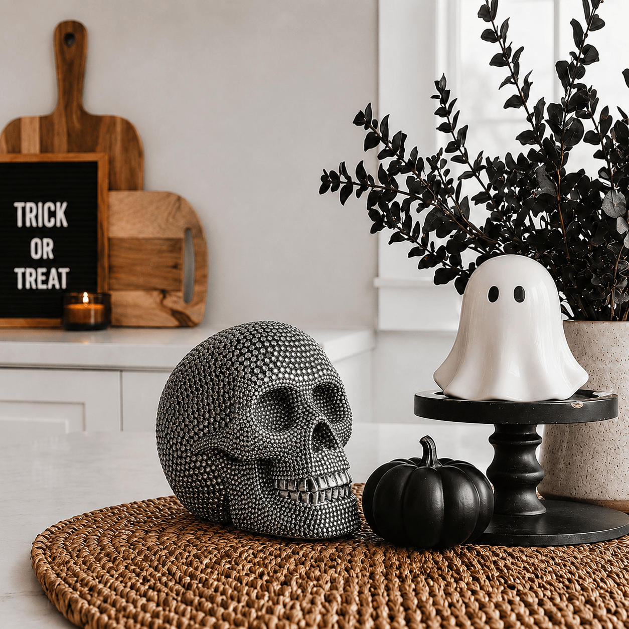 Gia Roma Halloween Resin Skull Gold