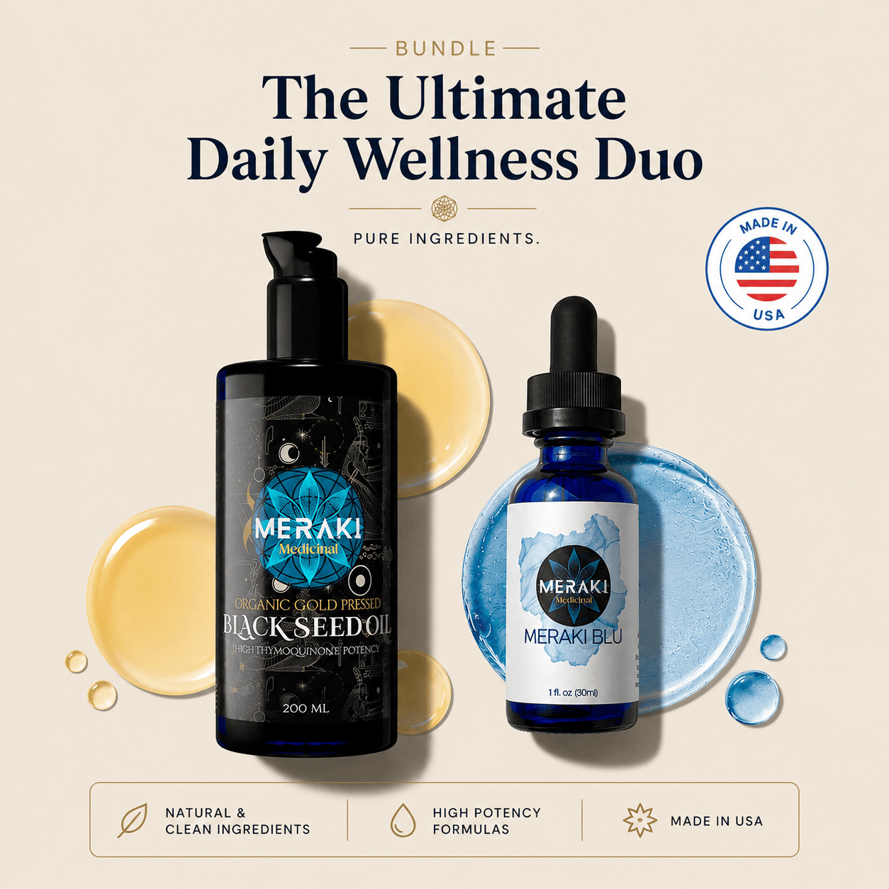 Meraki Medicinal Wellness Bundle Wellness Bundle – Methylene Blue & Black Seed Oil