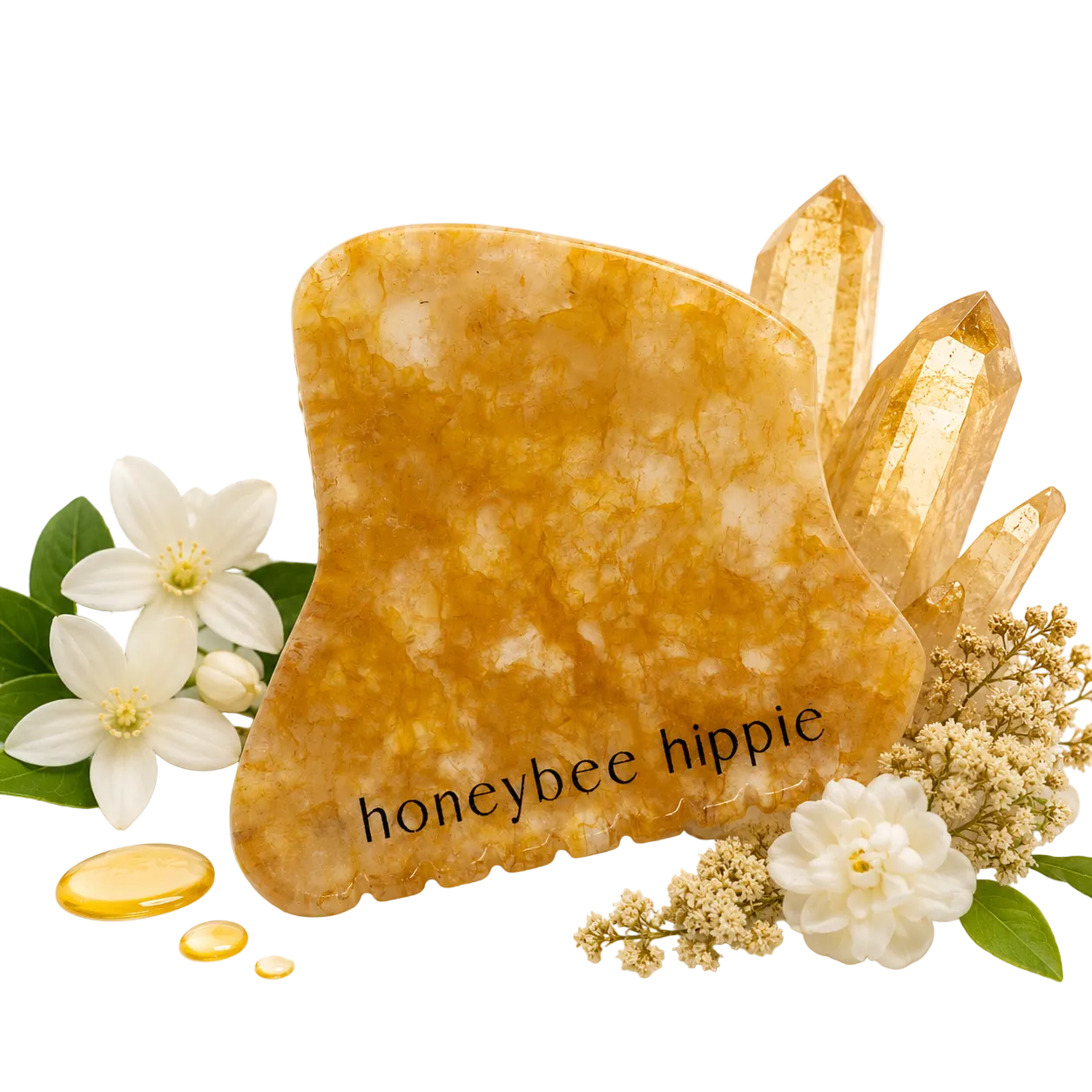 Gua sha stone with &