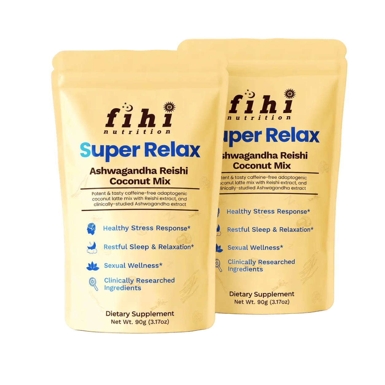 Fihi Nutrition 2 Pack Super Relax - Ashwagandha Reishi Coconut Latte