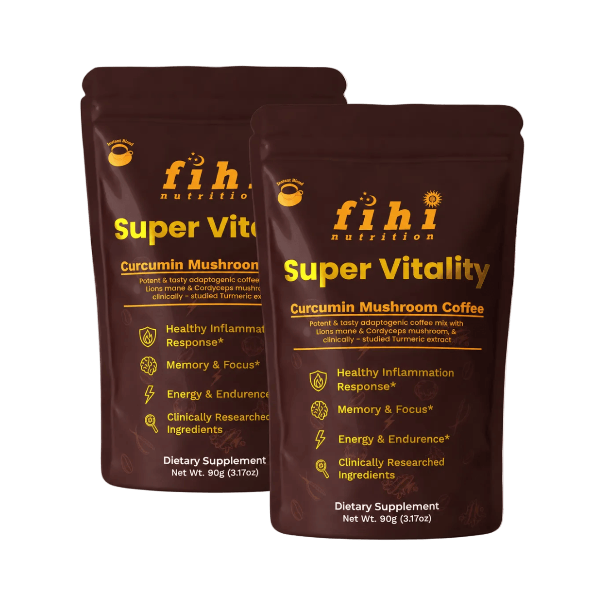Fihi Nutrition 2 Pack Super Vitality - Curcumin Mushroom Coffee