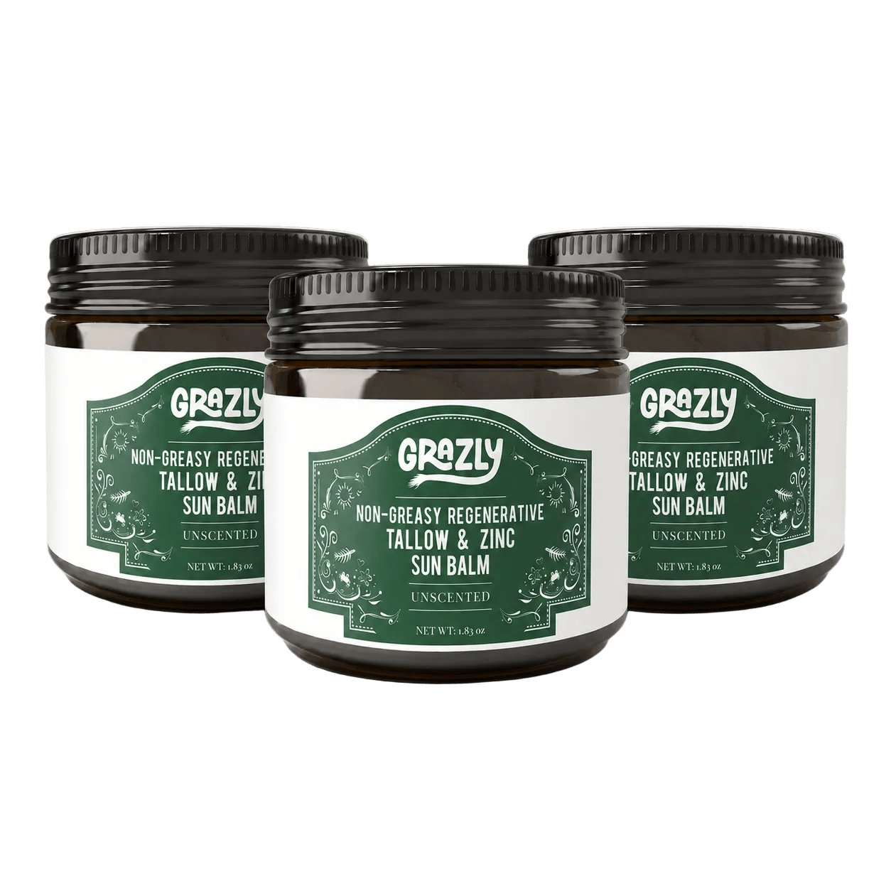 Grazly Sunscreen Buy 3 Regenerative Tallow & Zinc Sun Balm