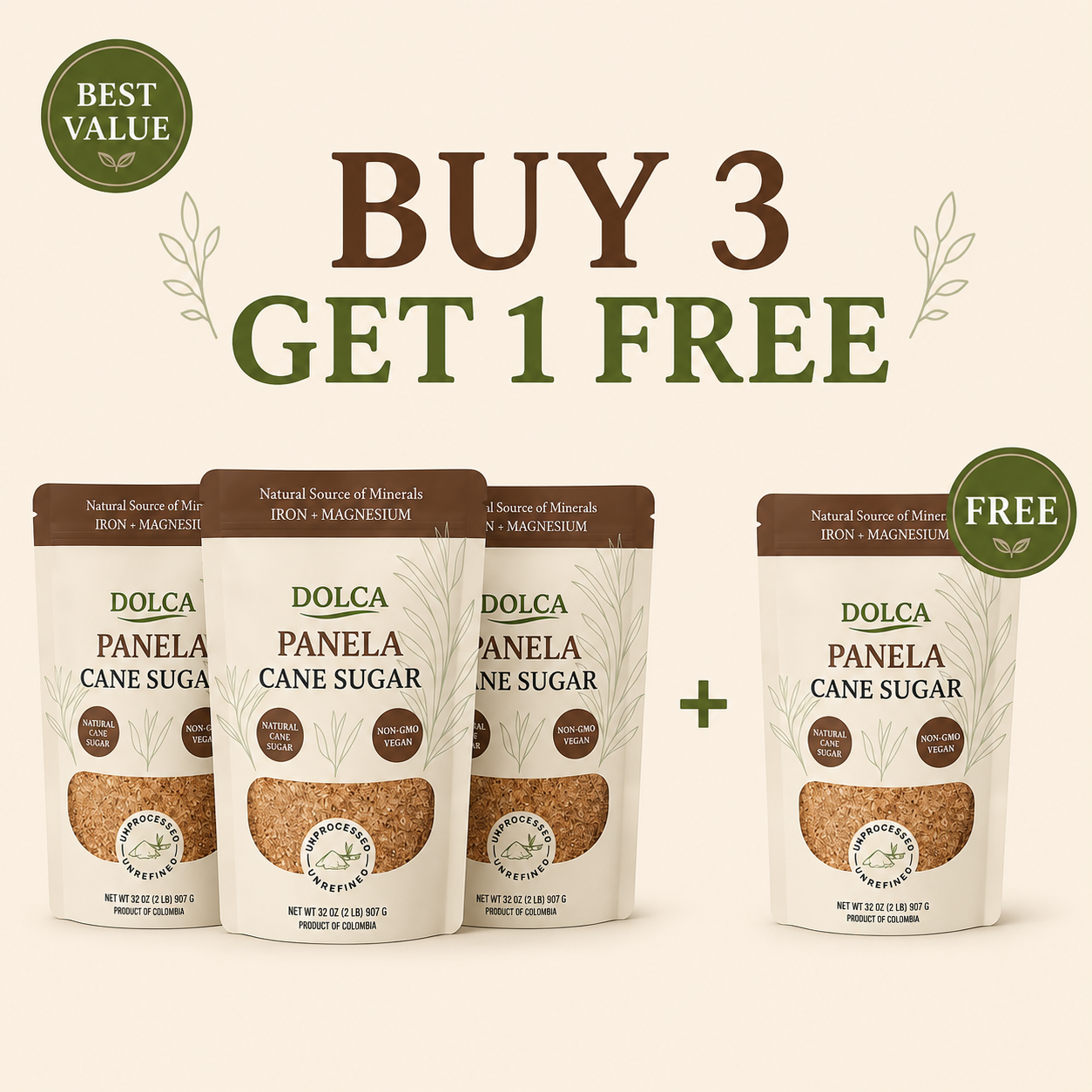 Dolca Sugar Dolca Panela Sugar – 4 Bag Value Bundle