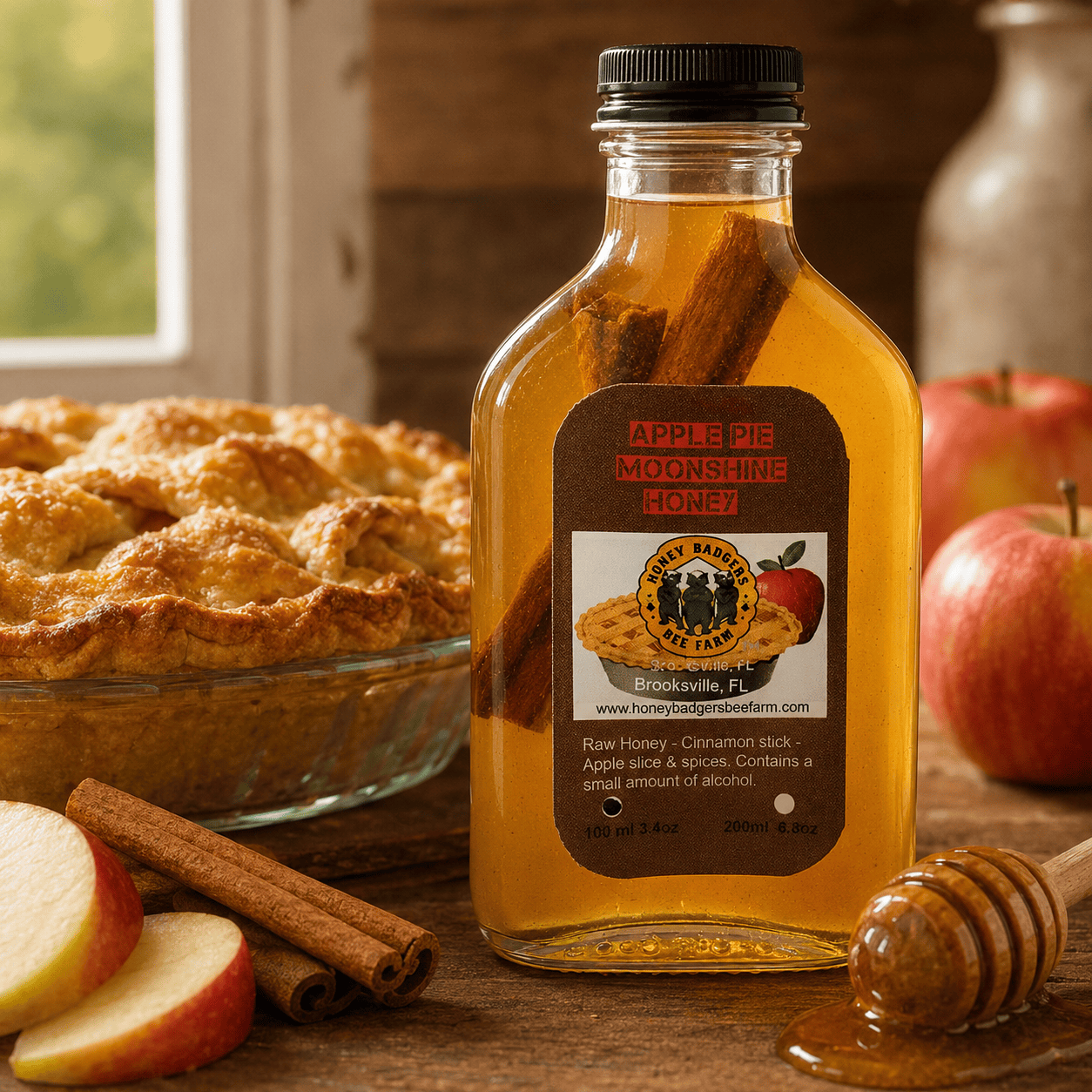 Honey Badgers Bee Farm Honey Apple Pie Moonshine Honey