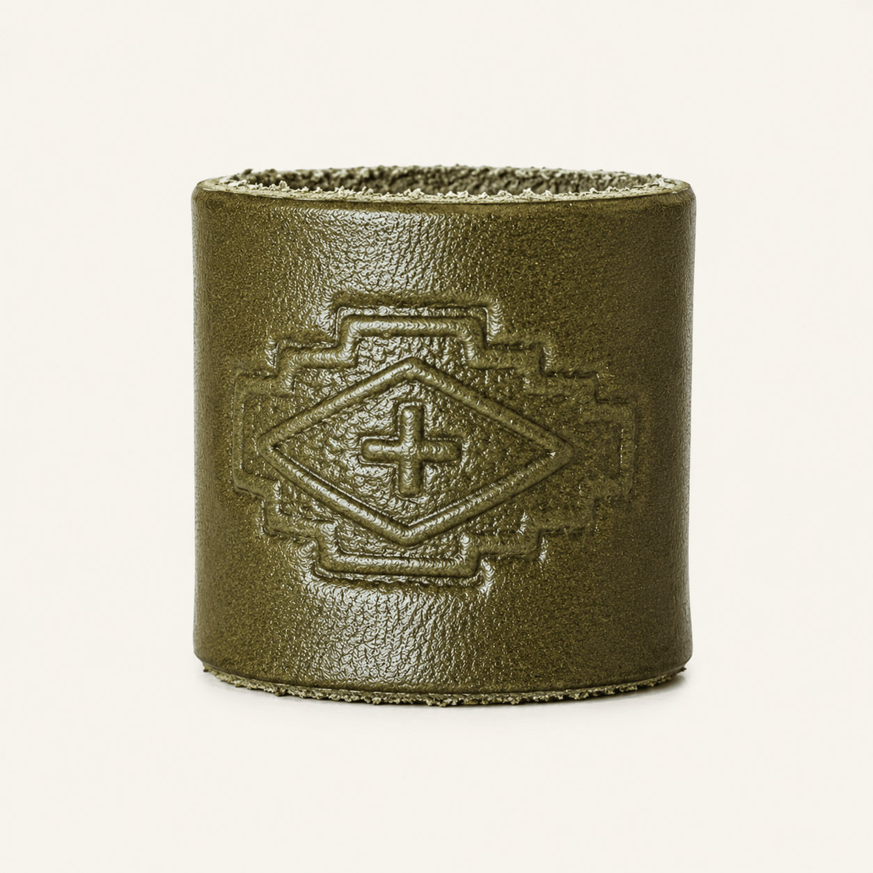 The Local Branch Leather Olive Leather Bandana Slide