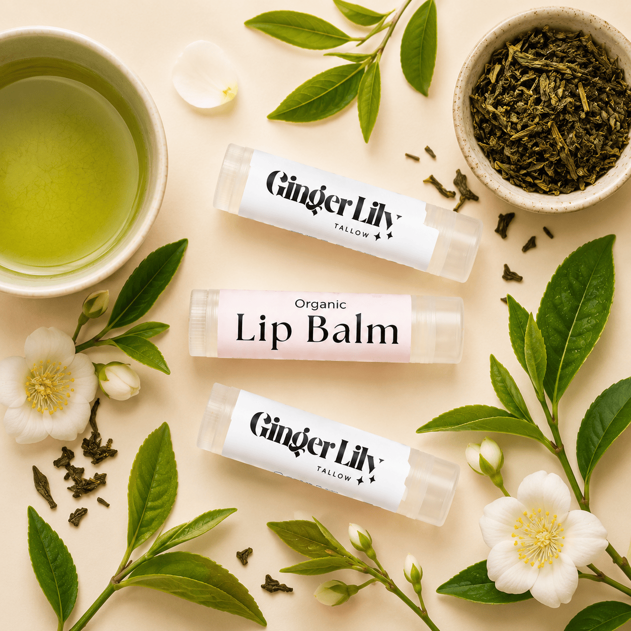 Ginger Lily Tallow NEW - Green Tea Organic Tallow Lip Balm
