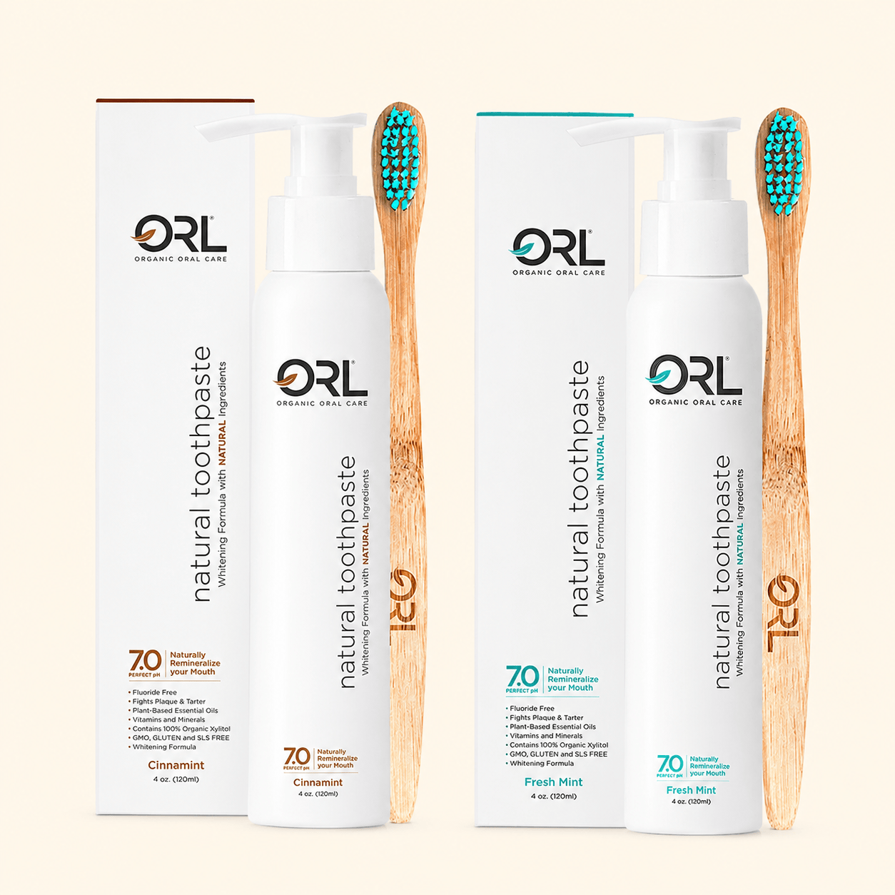 ORL Bundle Yours & Mine Toothpaste Combo - Fresh Mint & Cinnamint