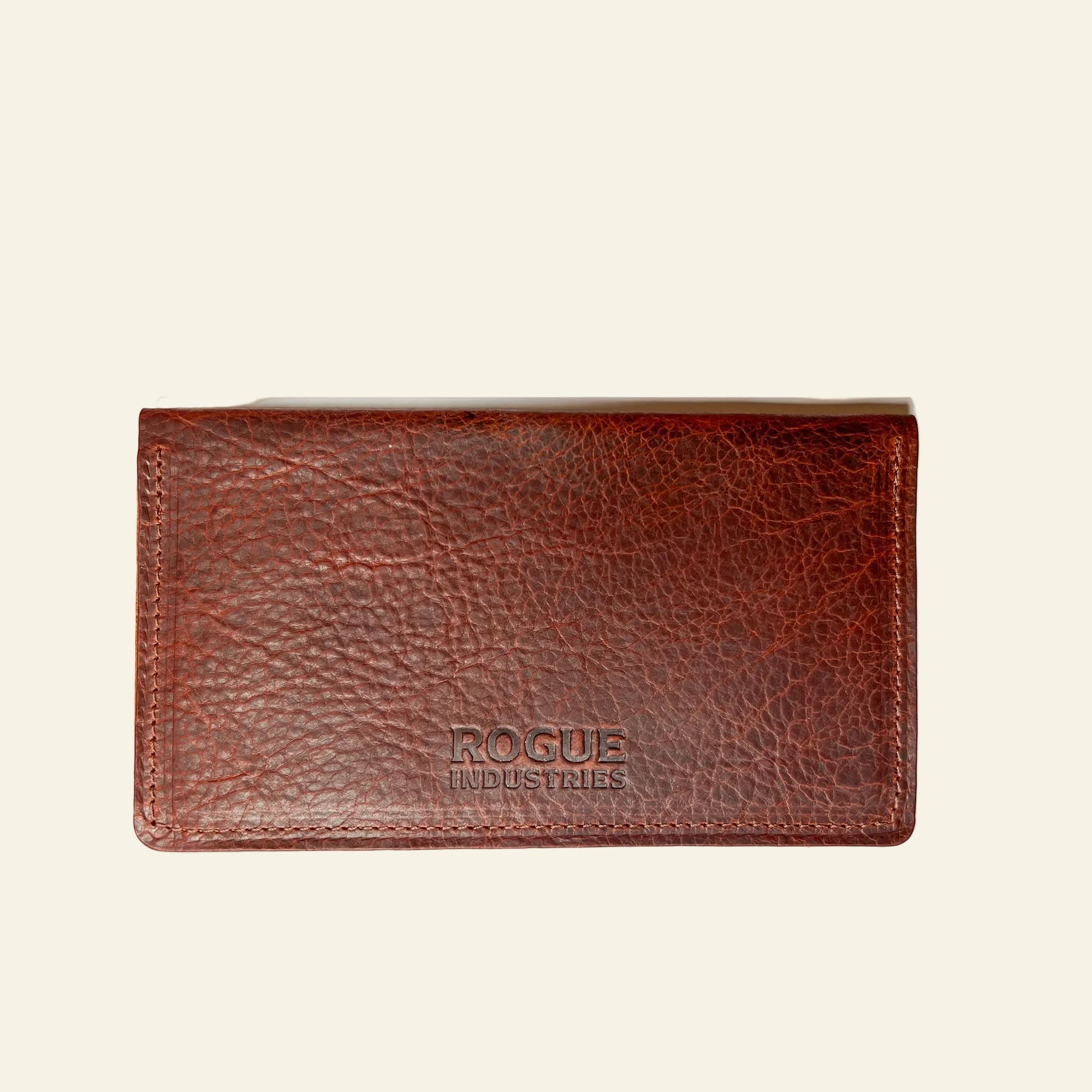 Rogue Industries American Bison - Brown Leather Checkbook Cover