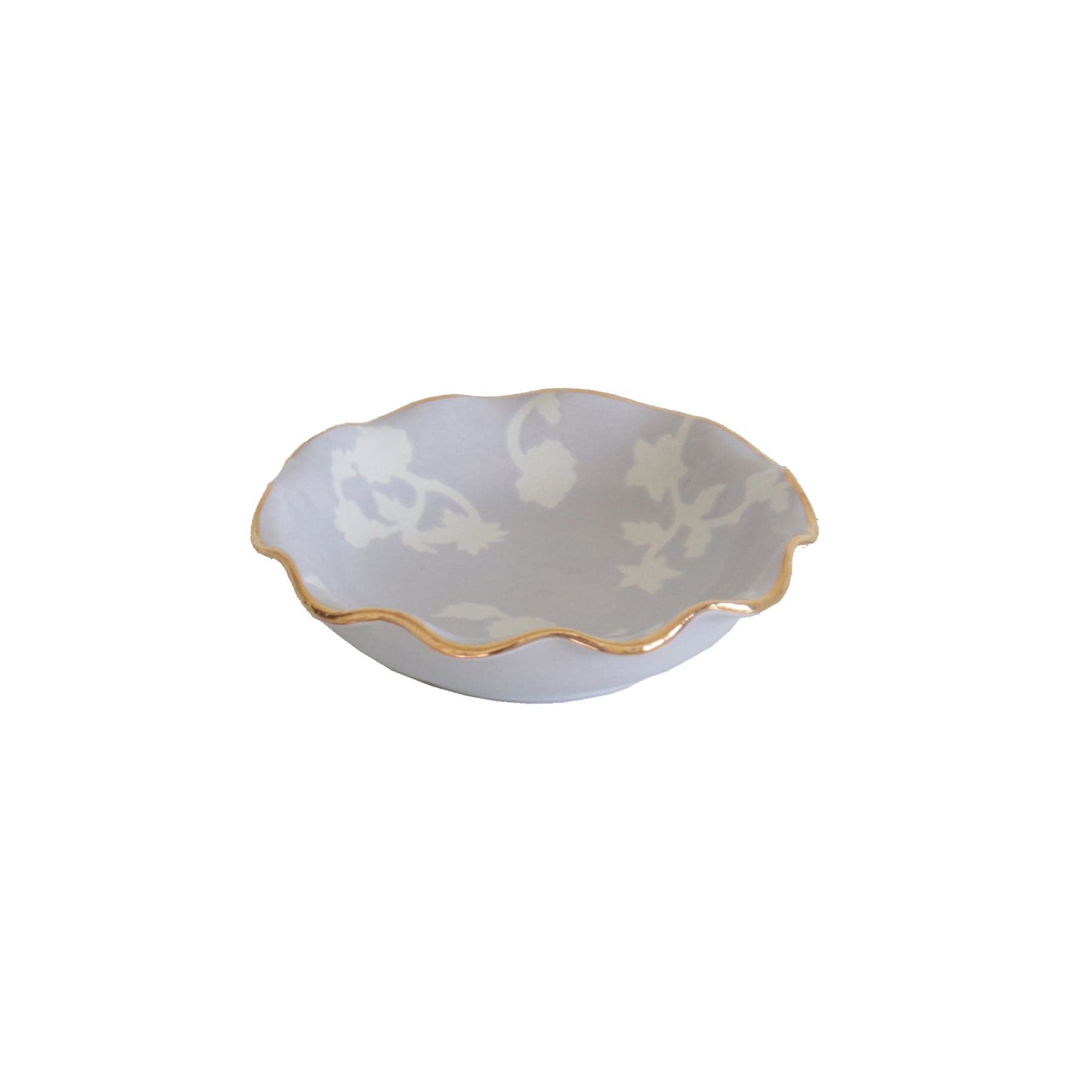 Ruby Clay Company Tray Chinoiserie Dreams Scalloped Bowls with 22K Gold Accent