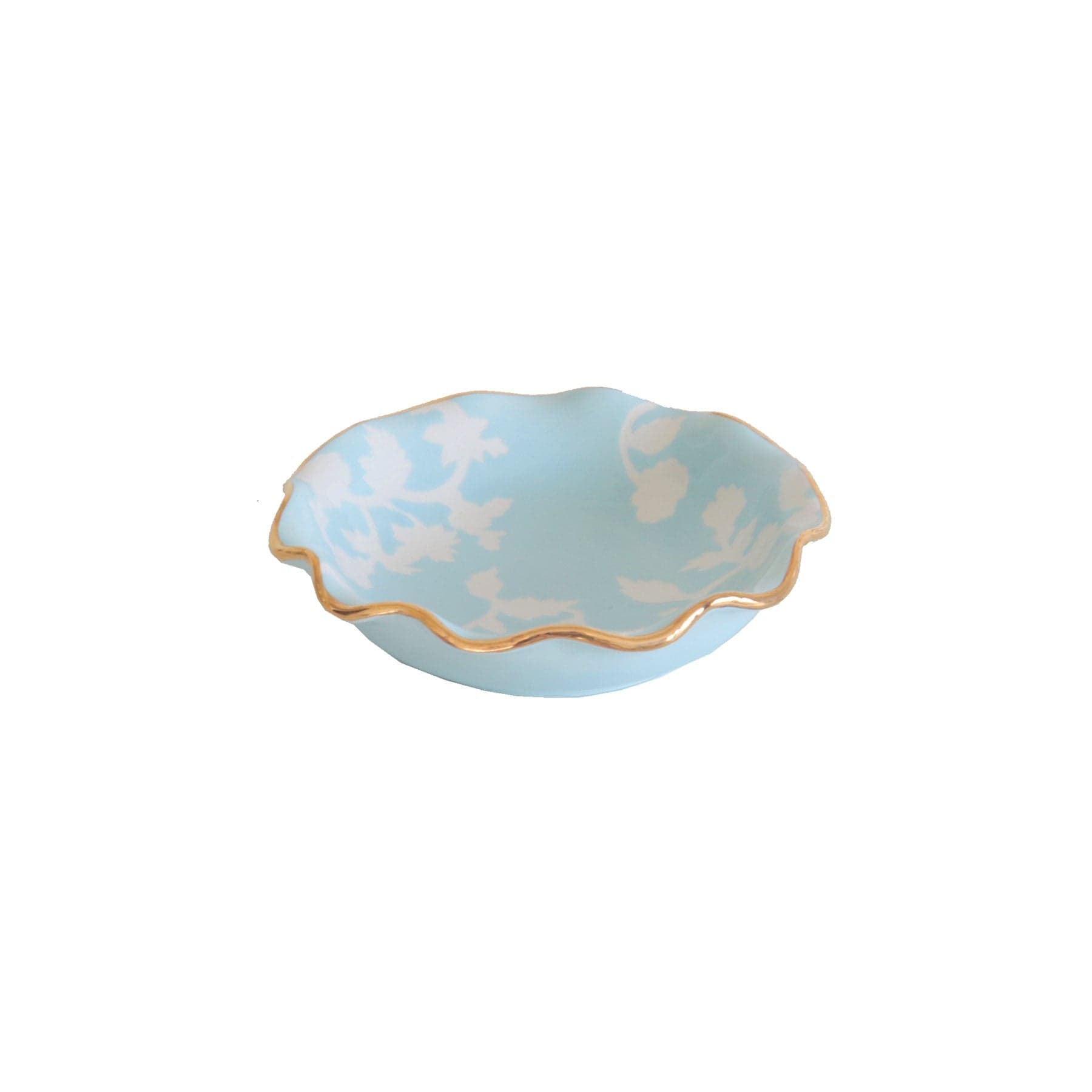 Ruby Clay Company Tray Chinoiserie Dreams Scalloped Bowls with 22K Gold Accent