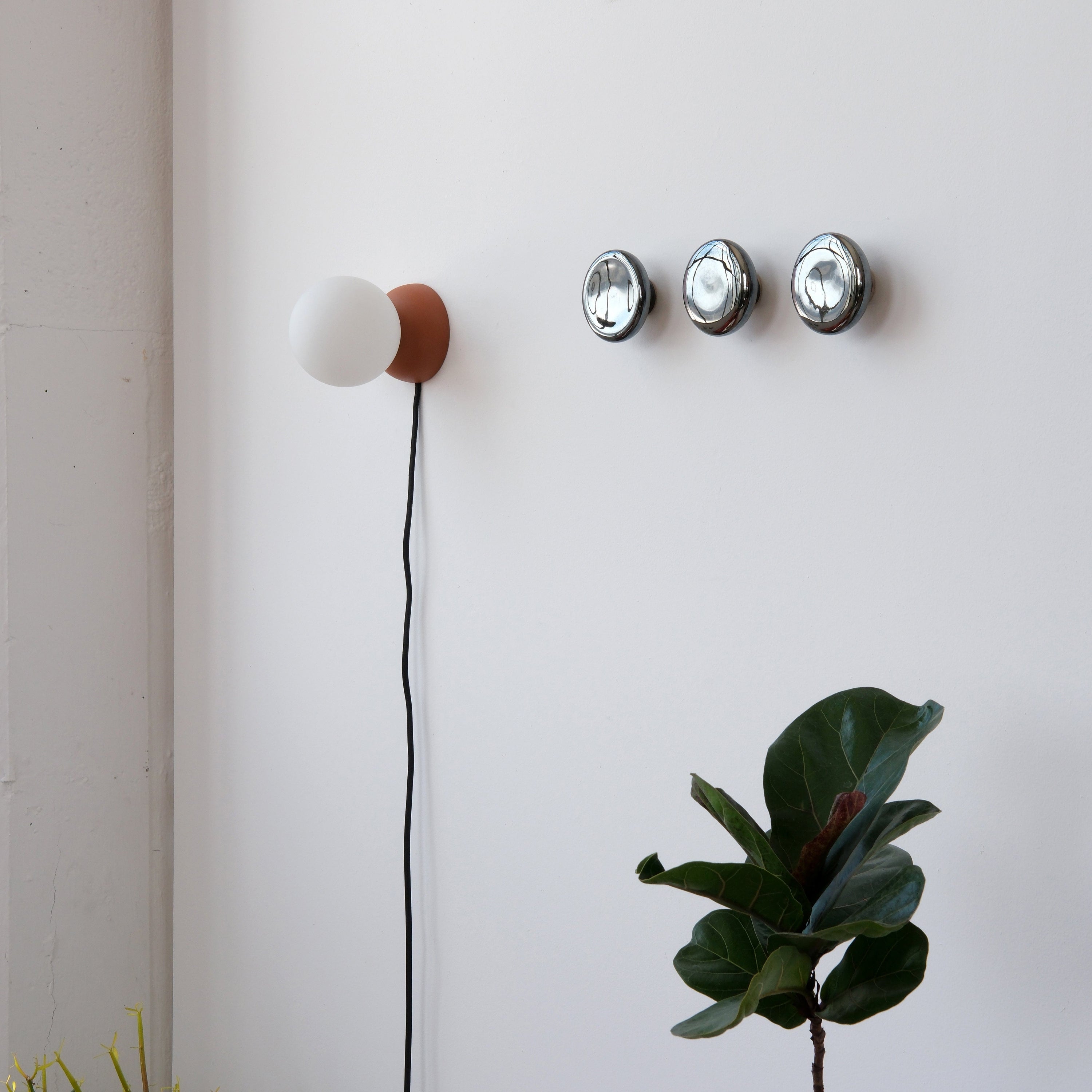 Misewell modern furniture Chrome Sequence coat hook - Mercury