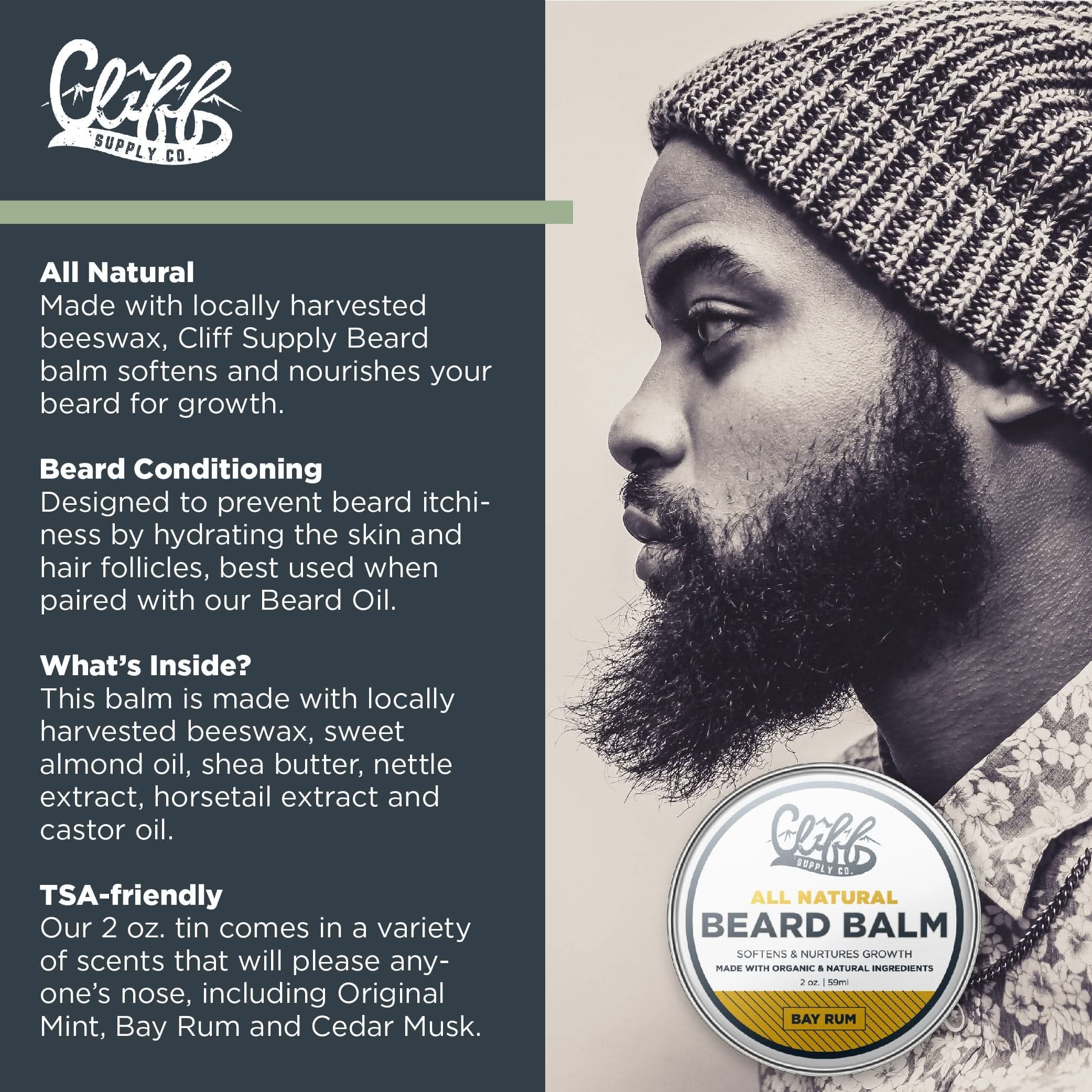 Cliff Supply Beard Balm Beard Balm Puck - Bay Rum