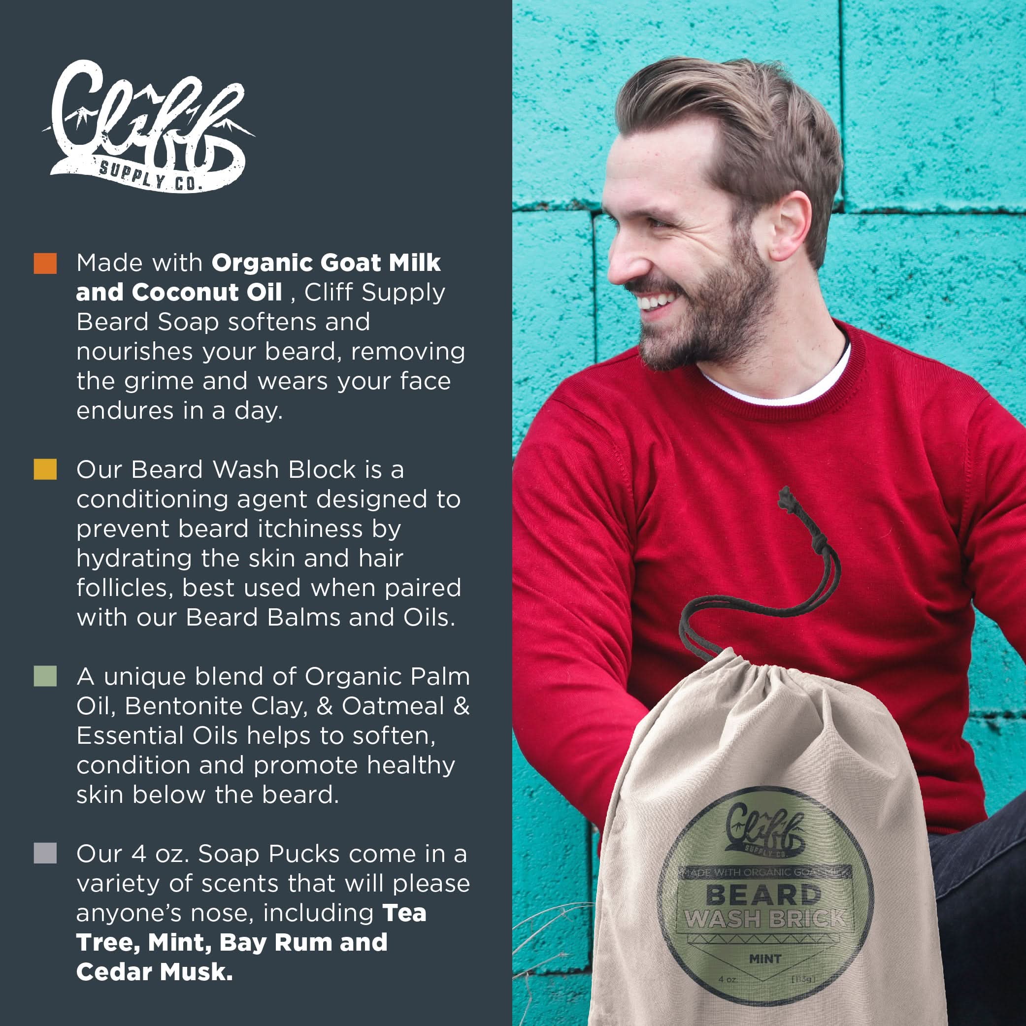 Beard Wash Brick - Mint - My American Goods