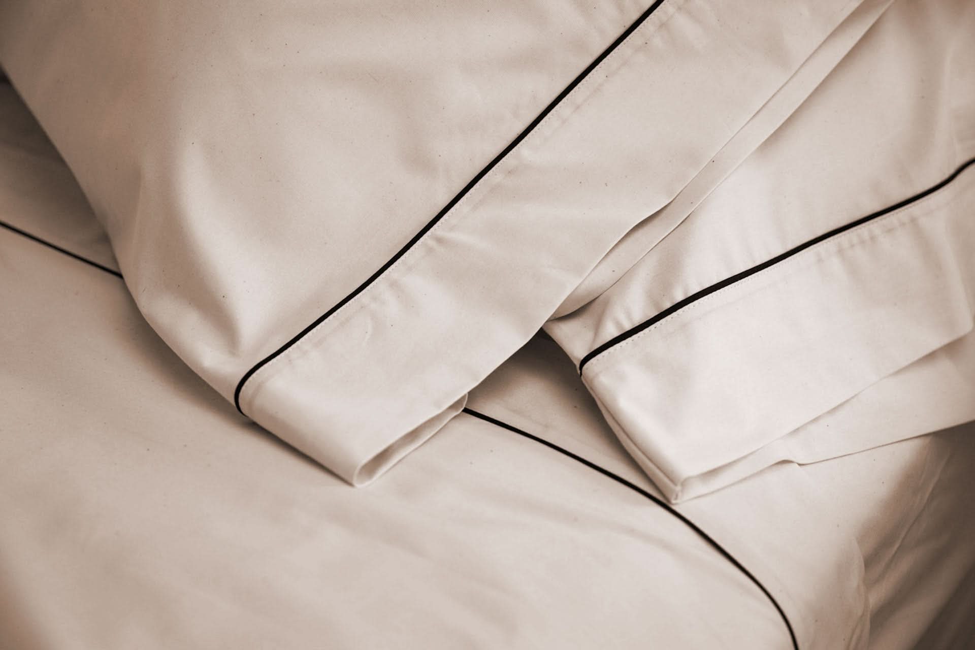 Cotton Piping Design Bed Sheet Set - My American Goods