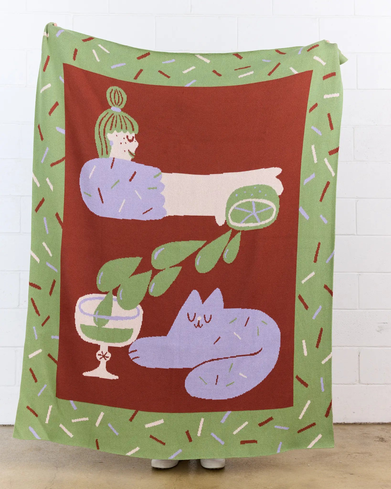 Cocktail Cat - Throw Blanket