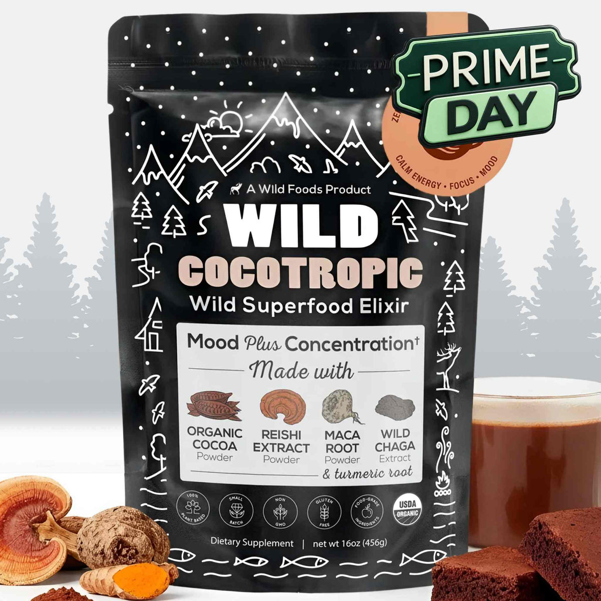 CocoTropic, 32 servings – Organic Mushroom Mix for Energy & Focus