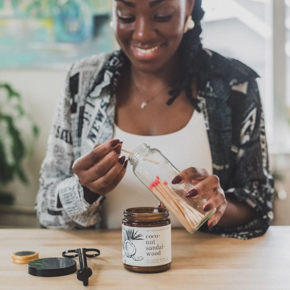 Coconut Sandalwood Soy Candle - My American Goods