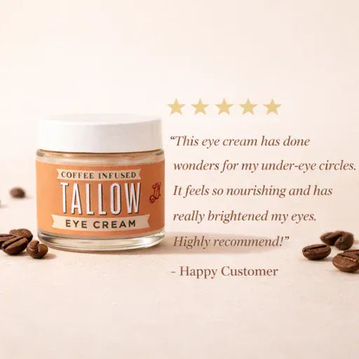 Lady May Tallow Body Cream/Lotion Natural Tallow Eye Cream | Caffeine Under Eye Cream