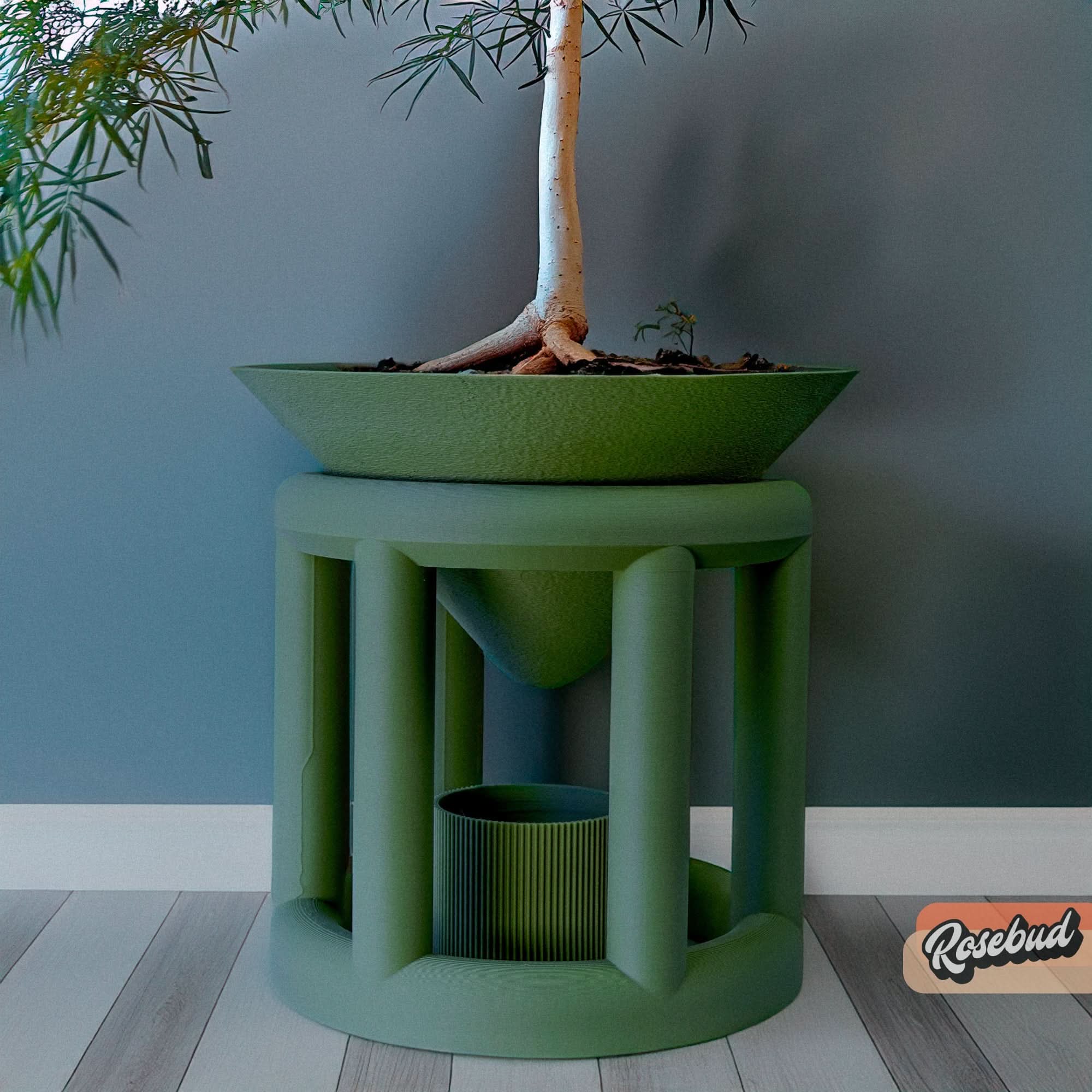 Rosebud HomeGoods Pots & Planters Green Conduit Plant Stand with Planter & Catch