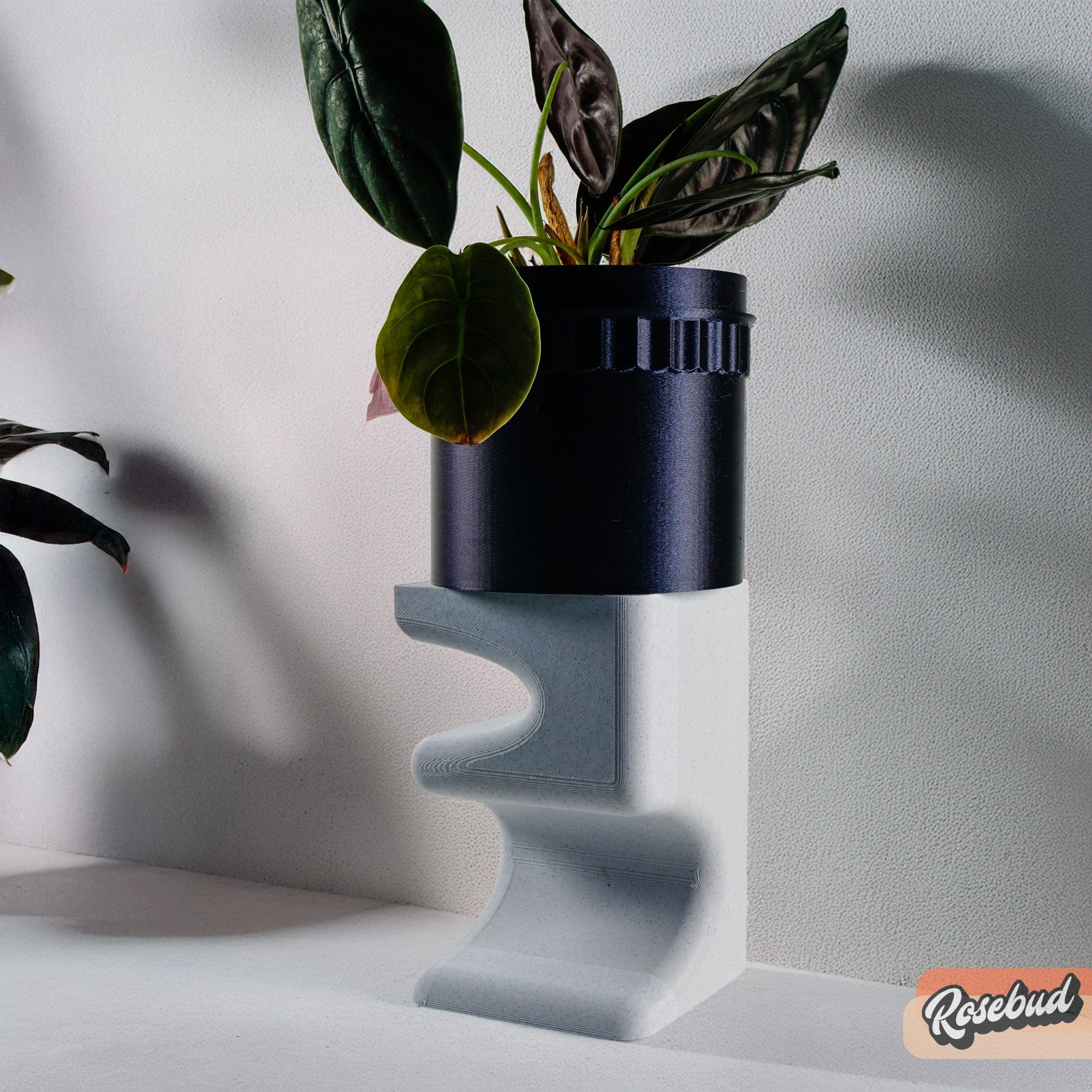 Rosebud HomeGoods plant stand Marble / Med Plant Stand for Indoor Plant Pots - Perfect for House Plants and Plant Lovers, Gift for Plant Lover, Art Deco Planter Stands, Contour